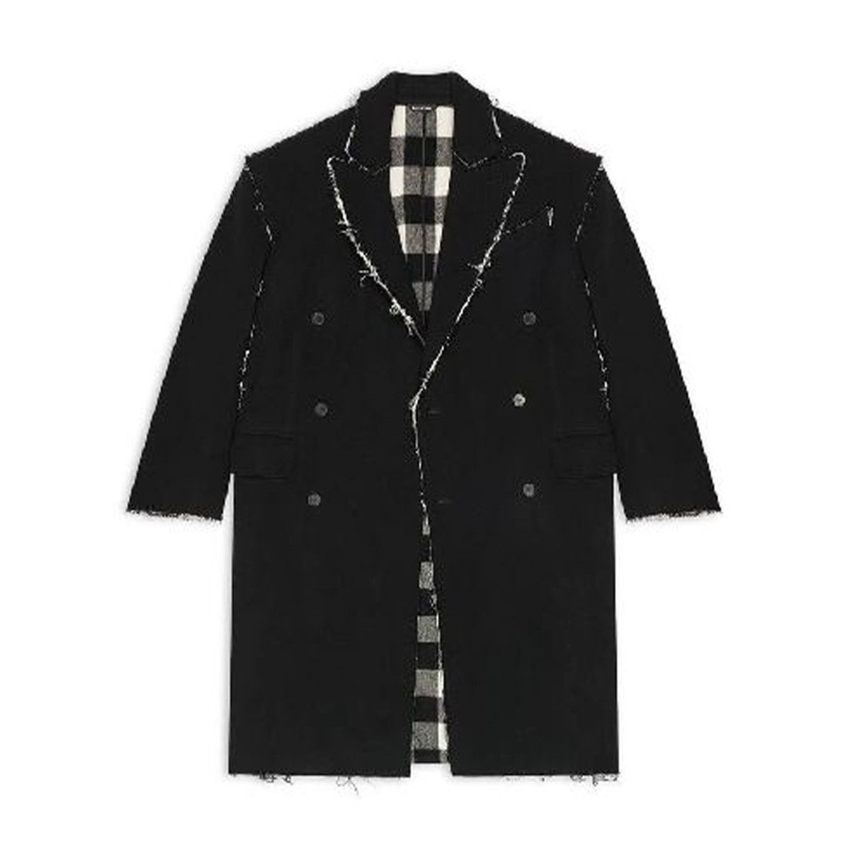 Balenciaga o1mt1gz0924 Raw Edge Coat in Black Size US XL / EU 56 / 4 - 1 Thumbnail