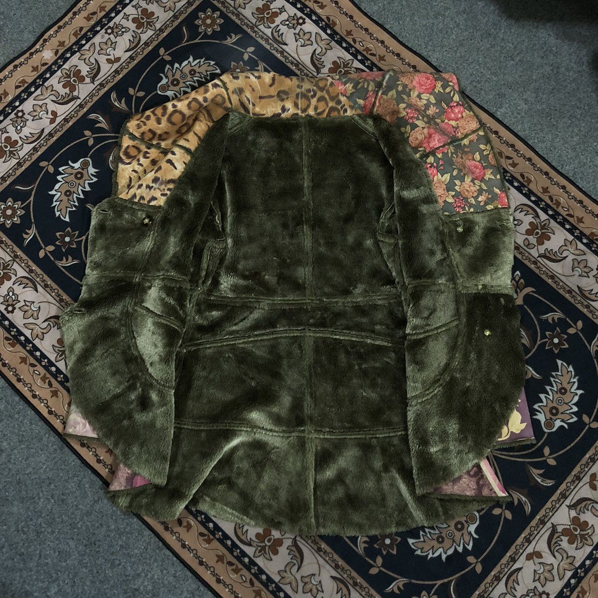 Japanese Brand Vintage Coat Pattern Lapis Suede Fur Bohemian Size L / US 10 / IT 46 - 5 Thumbnail