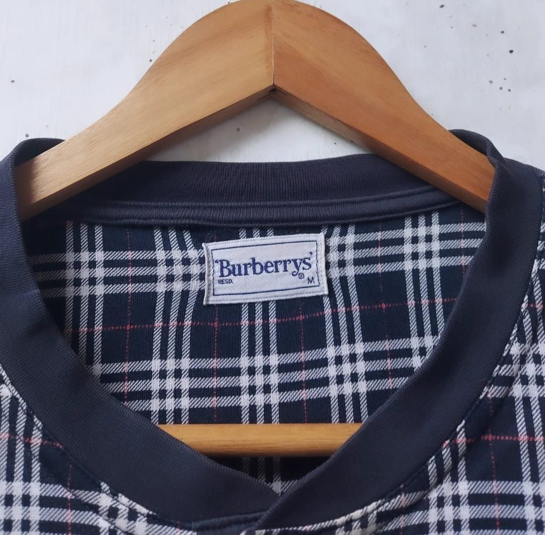 Burberry × Burberry Prorsum × Vintage Vtg Burberrys Novacheck Navy Half Button Sweatshirt Size US M / EU 48-50 / 2 - 9 Thumbnail