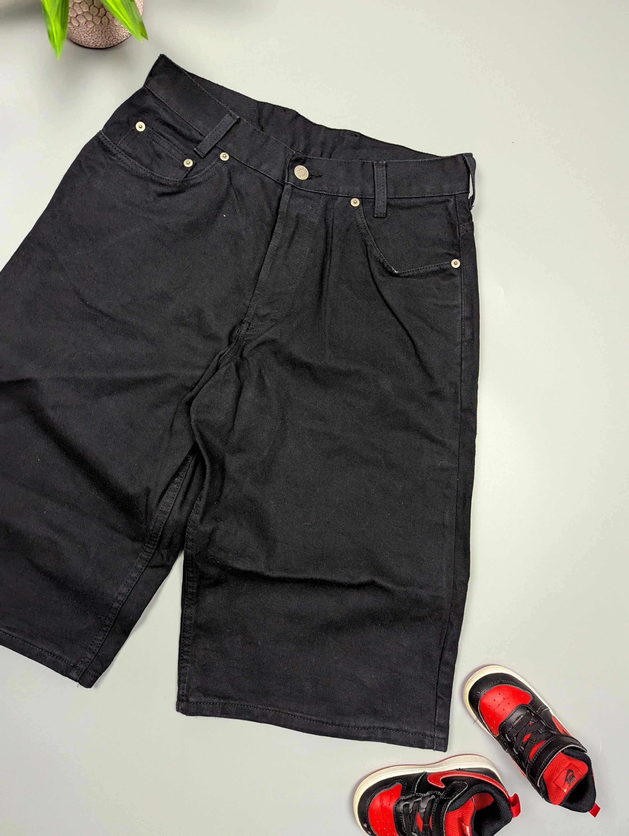 Hysteric Glamour Y2K Italian Skater Baggy Black Denim Shorts Grunge VTG Sk8 Size US 29 - 3 Thumbnail