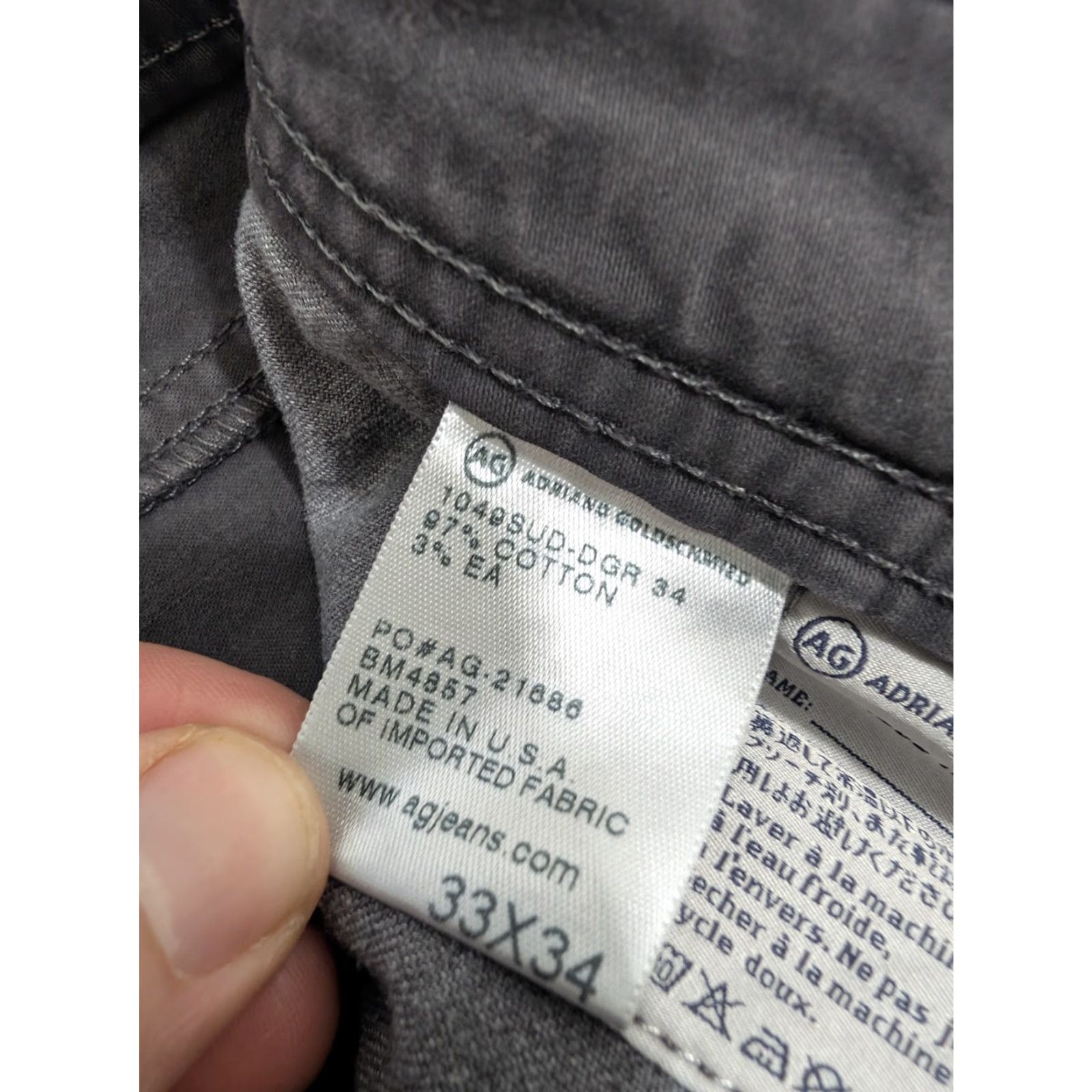Vintage VINTAGE AG Adriano Goldschmied 5 Pocket Pants Mens 33 Gray Straight Leg The Protégé 90s? Size US 33 - 4 Thumbnail