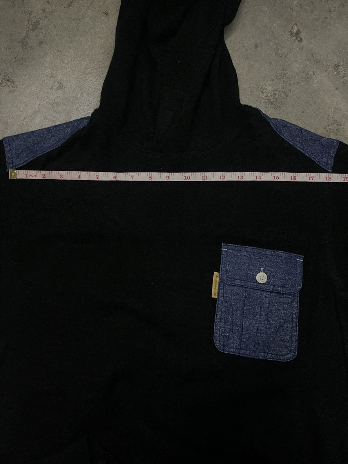 Issey Miyake Mercibeaucoup Issey Miyake Denim Back Hooded Sweatshirt Size US L / EU 52-54 / 3 - 16 Thumbnail