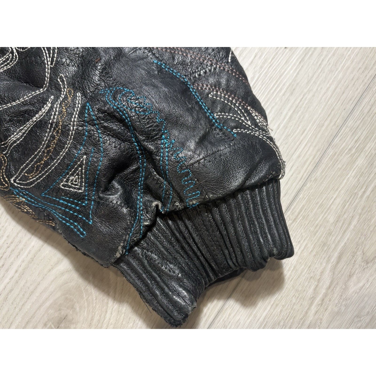 Other Scarface Leather Embroidered Fur Hood Jacket Black Y2K 5XL Size US XXL / EU 58 / 5 - 13 Thumbnail