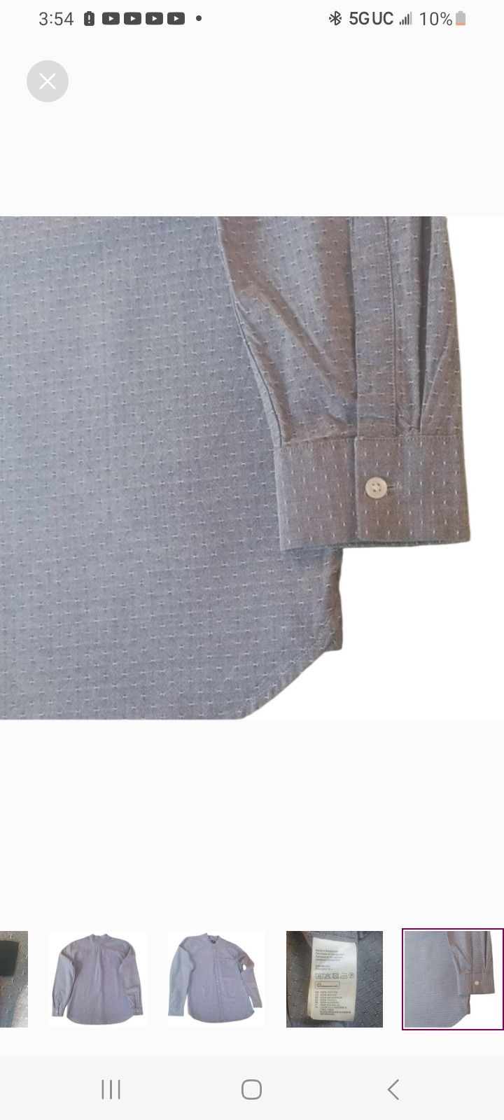 H&M H & M Light Grey Regular-FIT Long-Sleeve Button Up. Size US L / EU 52-54 / 3 - 6 Thumbnail