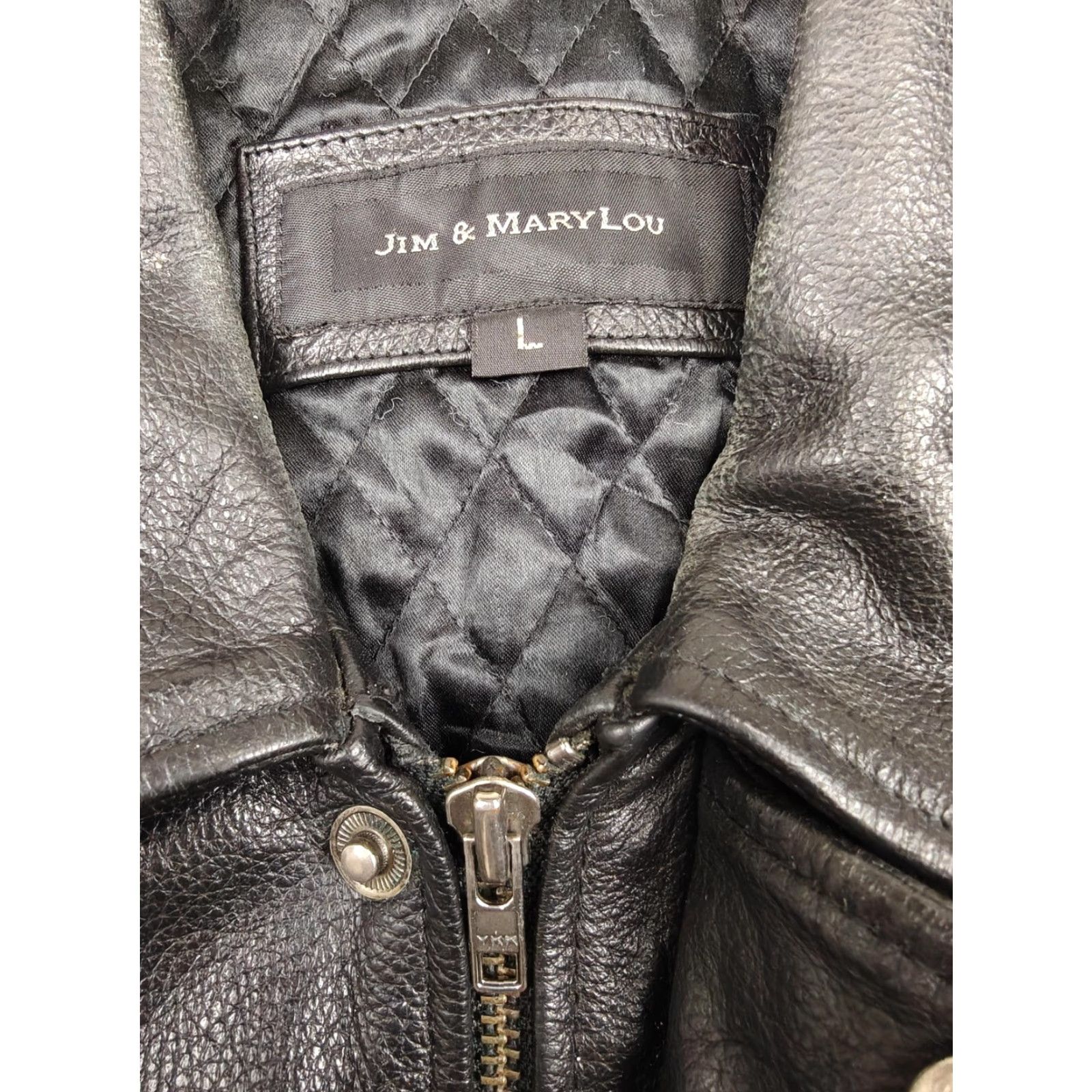 Vintage Jim & MaryLou Coat Mens Large Black Leather Mid-Length Zip Quilted Lined Pockets Size US L / EU 52-54 / 3 - 4 Thumbnail