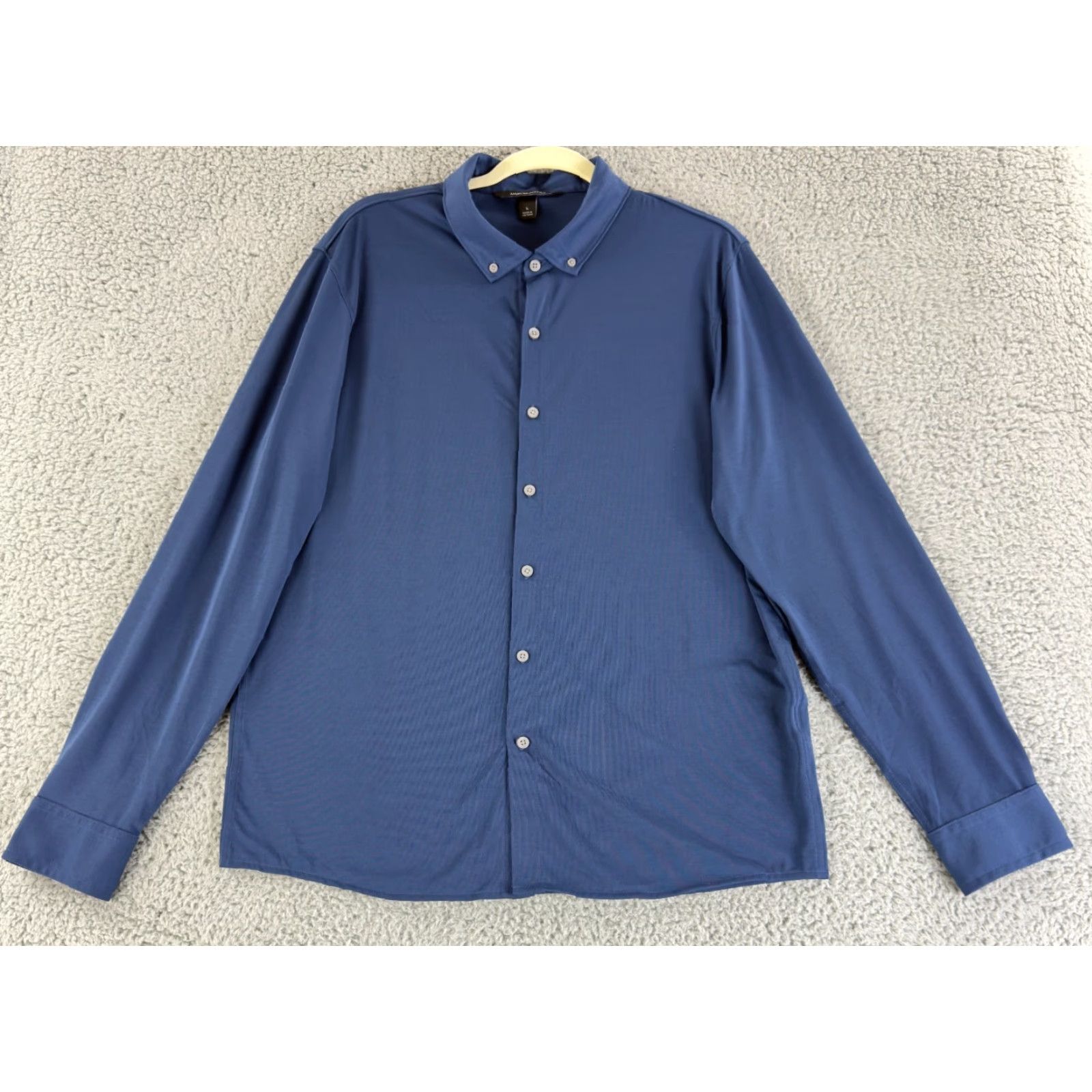 Vintage Mercer+Mettle Stretch Jersey Shirt Mens Large Blue Long Sleeve Button-Down Soft Shirt Mens Large Blue Long Sleeve Button-Down Jersey Shirt Size US L / EU 52-54 / 3 - 2 Thumbnail