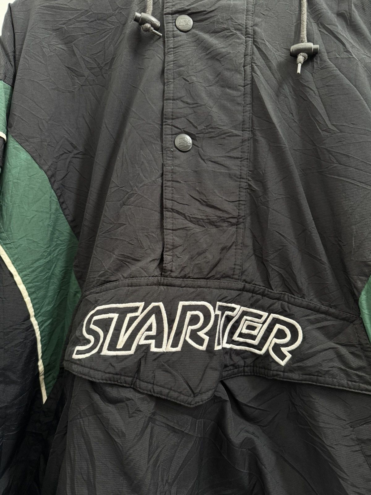 Starter Vintage 90's Starter Big Logo Embroidery Jacket Pullover Size US XL / EU 56 / 4 - 3 Thumbnail