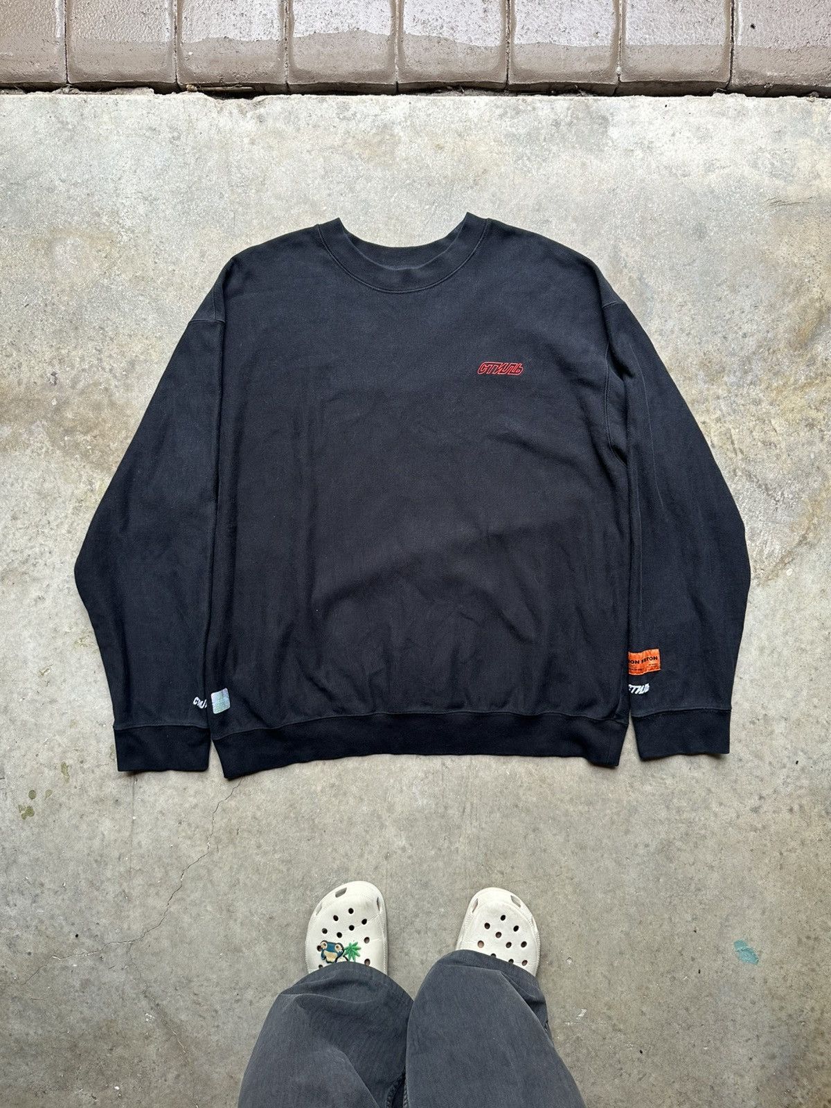 Heron Preston Ctnmb Black Sweatshirt Size XXL Portugal Made