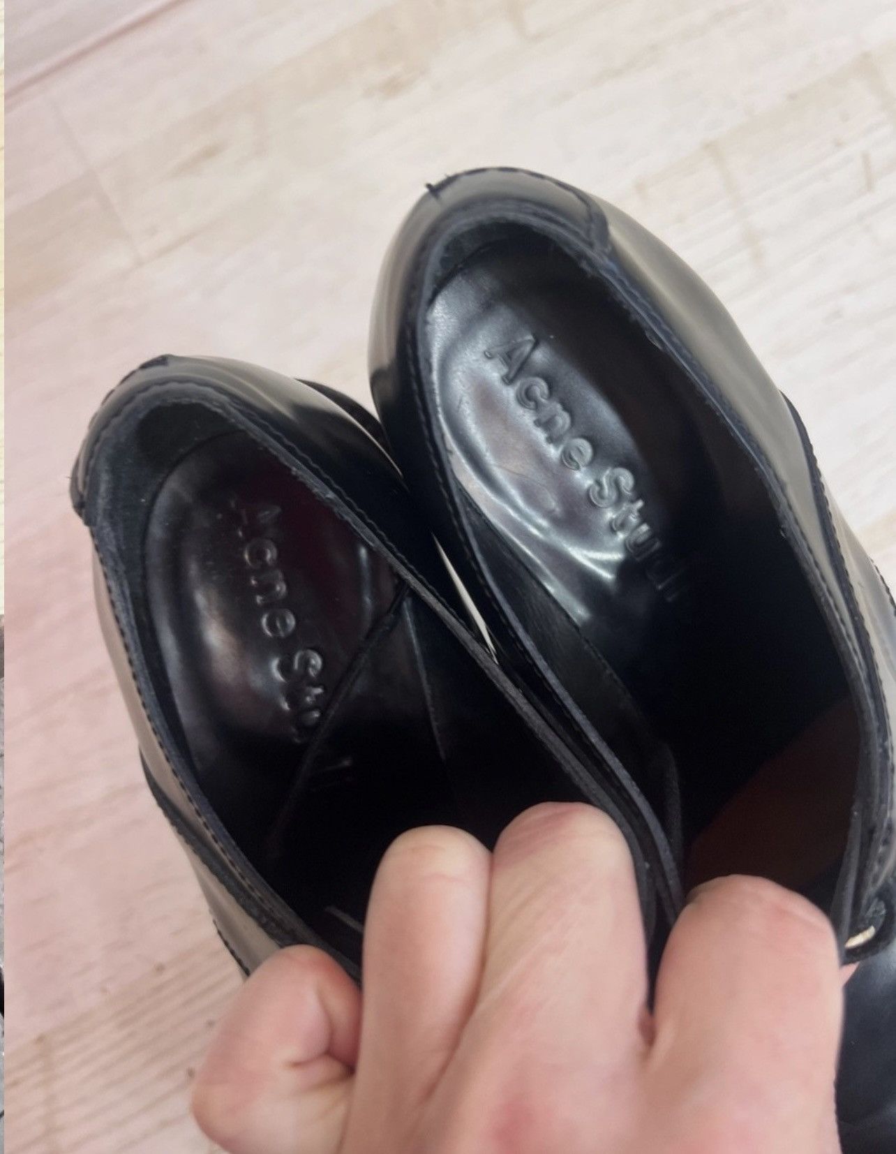 Acne Studios Acne Studios Lark Leather Loafers Black Snake Panel Size 40 Size US 10 / IT 40 - 16 Thumbnail