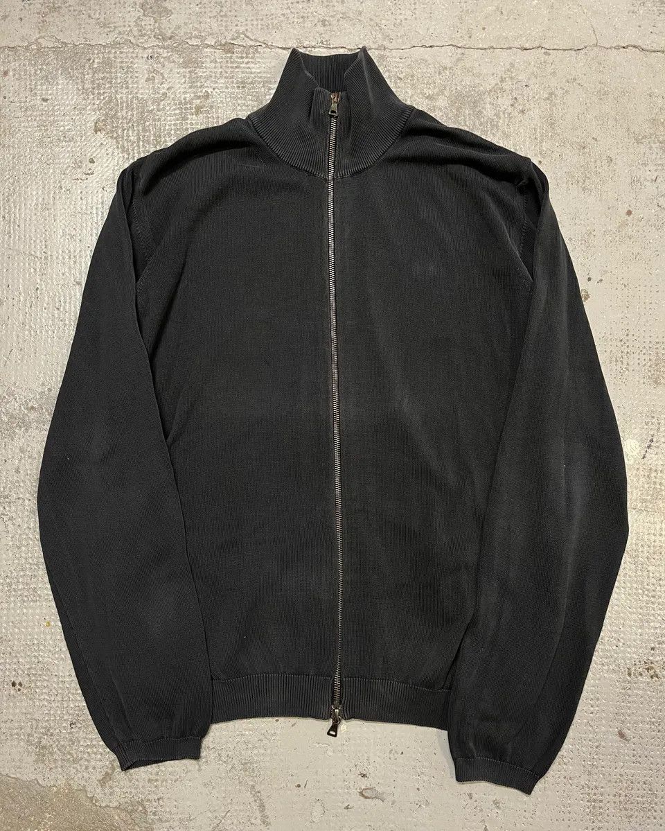 Prada 2000s Prada Dark Grey Faded Zip-up Sweater Size US M / EU 48-50 / 2 - 1 Thumbnail