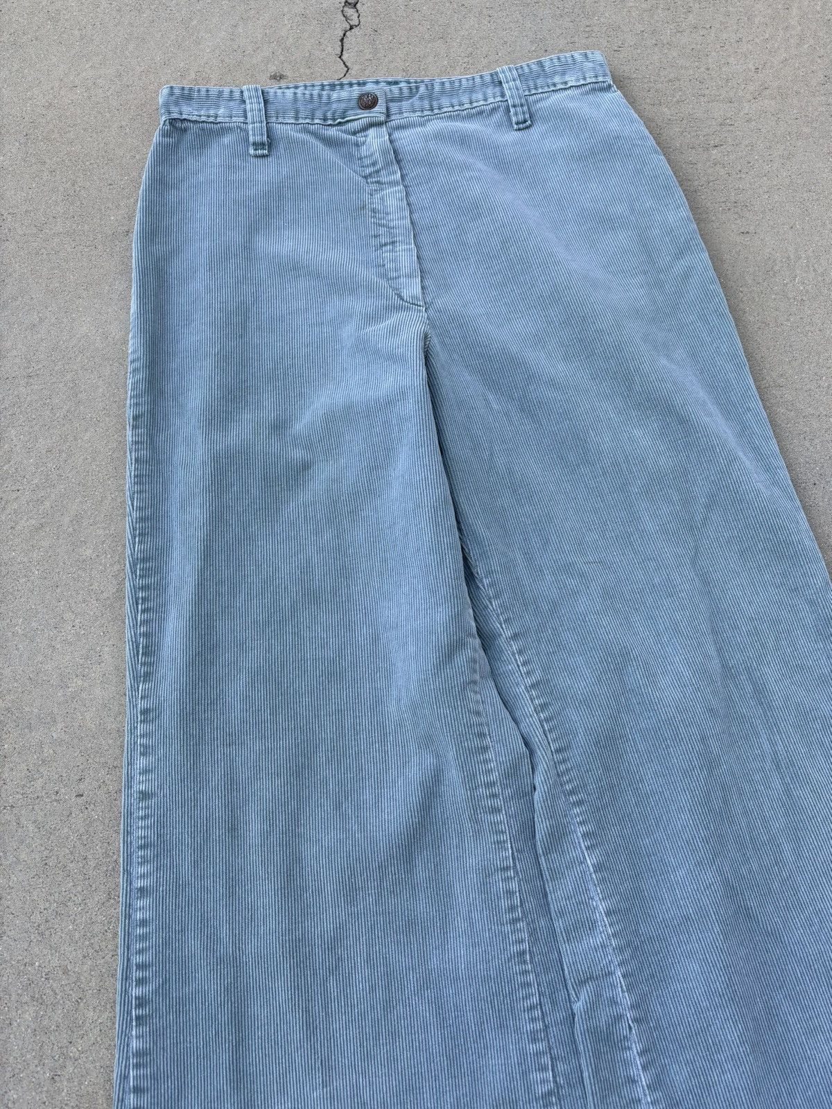 Vintage 1970s Faded Green Corduroy Flare Pant Size 27" / US 4 / IT 40 - 5 Thumbnail