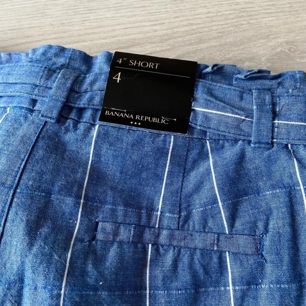 Banana Republic Banana Republic Blue and White Striped Shorts with Belt Size 27" / US 4 / IT 40 - 5 Thumbnail