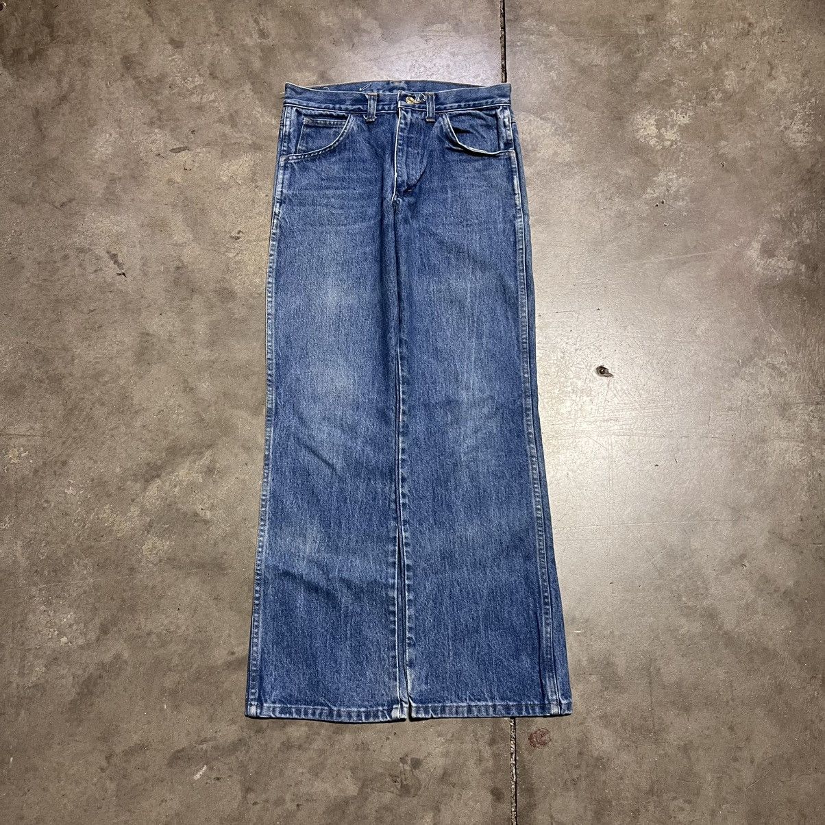 Vintage 70s ELY USA Bootcut Denim Jeans Flare Talon Zip Fade