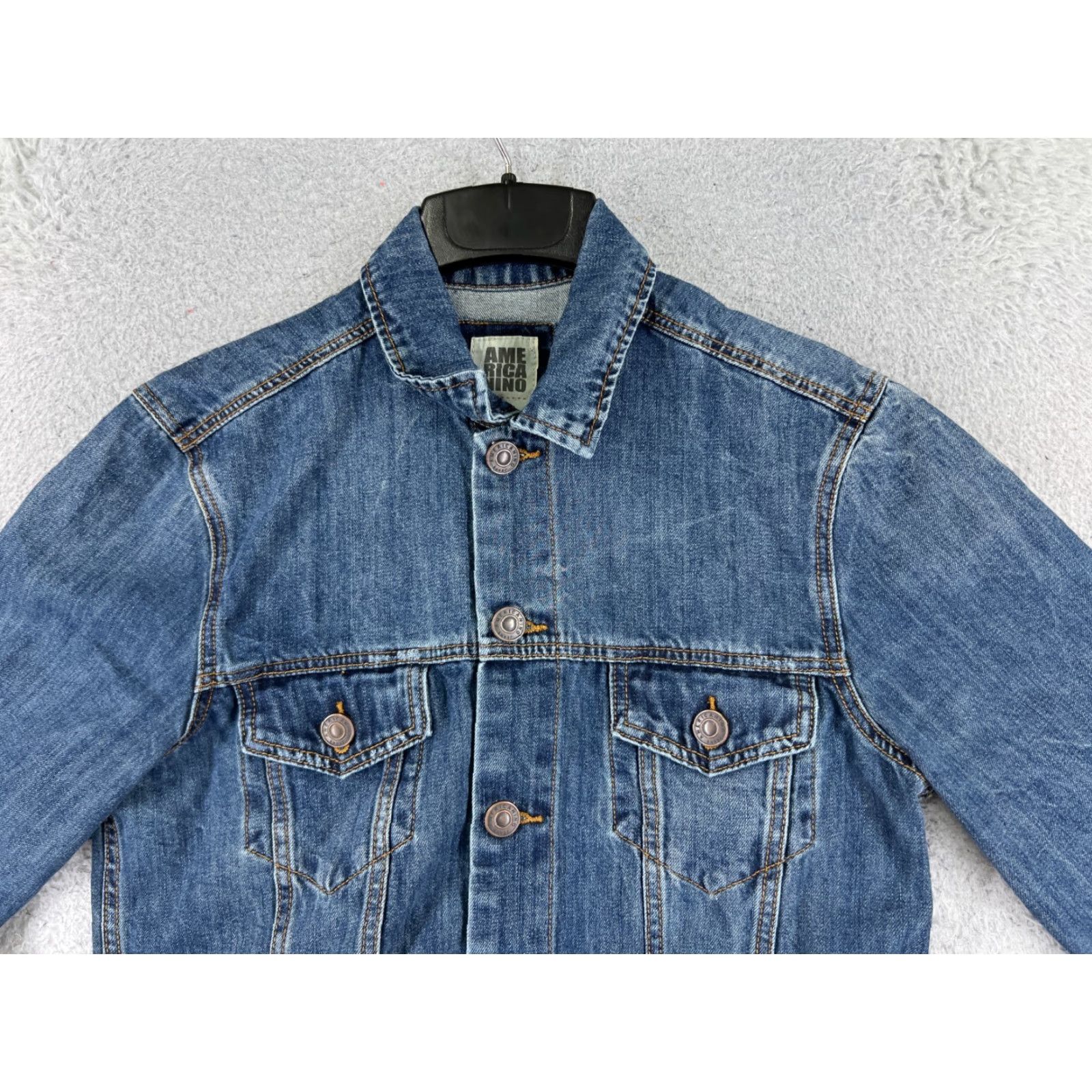Vintage VINTAGE Americanino Denim Jacket Womens Small Blue Trucker Cotton Blend Button Pocket 80s 90s Size 28" / US 6 / IT 42 - 4 Thumbnail