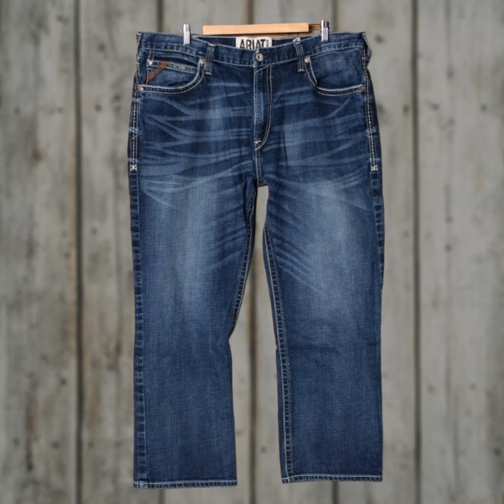 Ariat ARIAT M4 Low Rise Boot Fit Stretch Denim Blue Jeans 42x30 Mens Jeans Bootcut Regular Blue 90s? Size US 42 / EU 58 - 1 Thumbnail