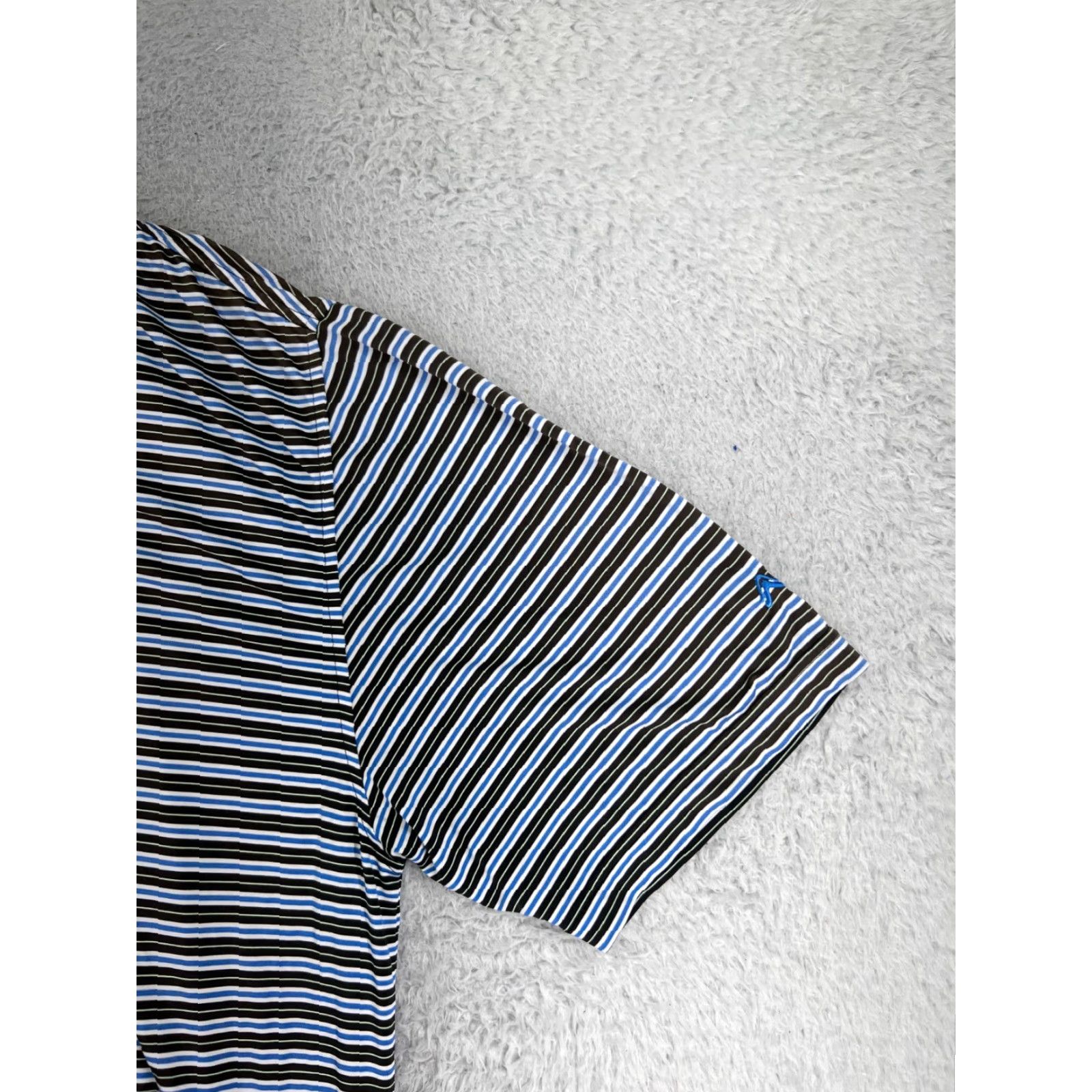 Footjoy FootJoy Polo Shirt Mens M Blue Stripe Polo Shirt Golf Golfers Polyester Blend Size US M / EU 48-50 / 2 - 5 Thumbnail