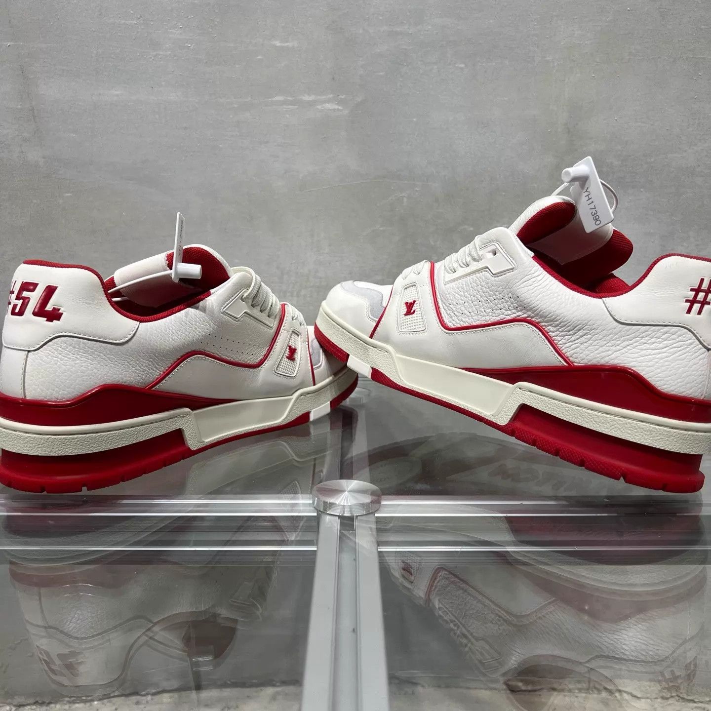 Louis Vuitton LV Trainer White Red Cement UK9 New Boxed YH27713 Size US 10 / EU 43 - 5 Thumbnail