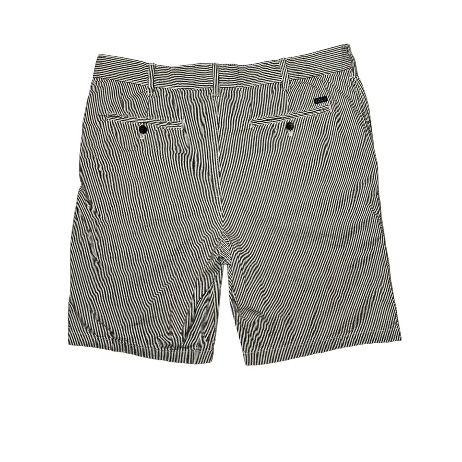 Izod IZOD Chino Shorts Mens 38 Blue White Striped Slash Pockets Casual Golf Size US 38 / EU 54 - 7 Thumbnail