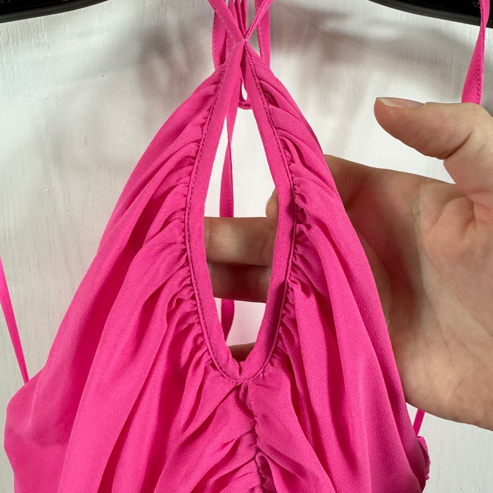 Badgley Mischka ONE33 SOCIAL Pink Tiered Keyhole Cocktail Dress Size XS / US 0-2 / IT 36-38 - 6 Thumbnail