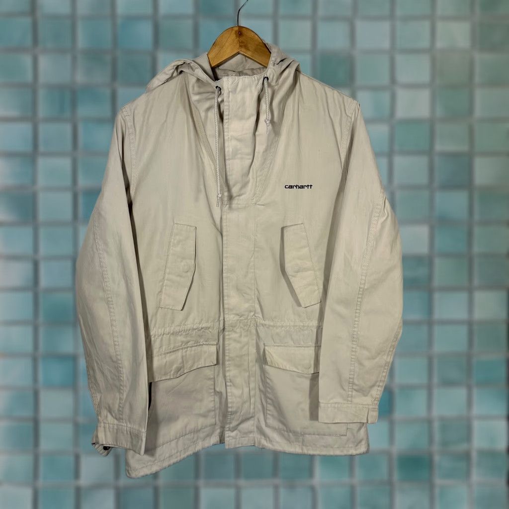 Carhartt Wip Carhartt WIP Womens Battle Parka Jacket Beige Hooded Coat M Size M / US 6-8 / IT 42-44 - 1 Thumbnail