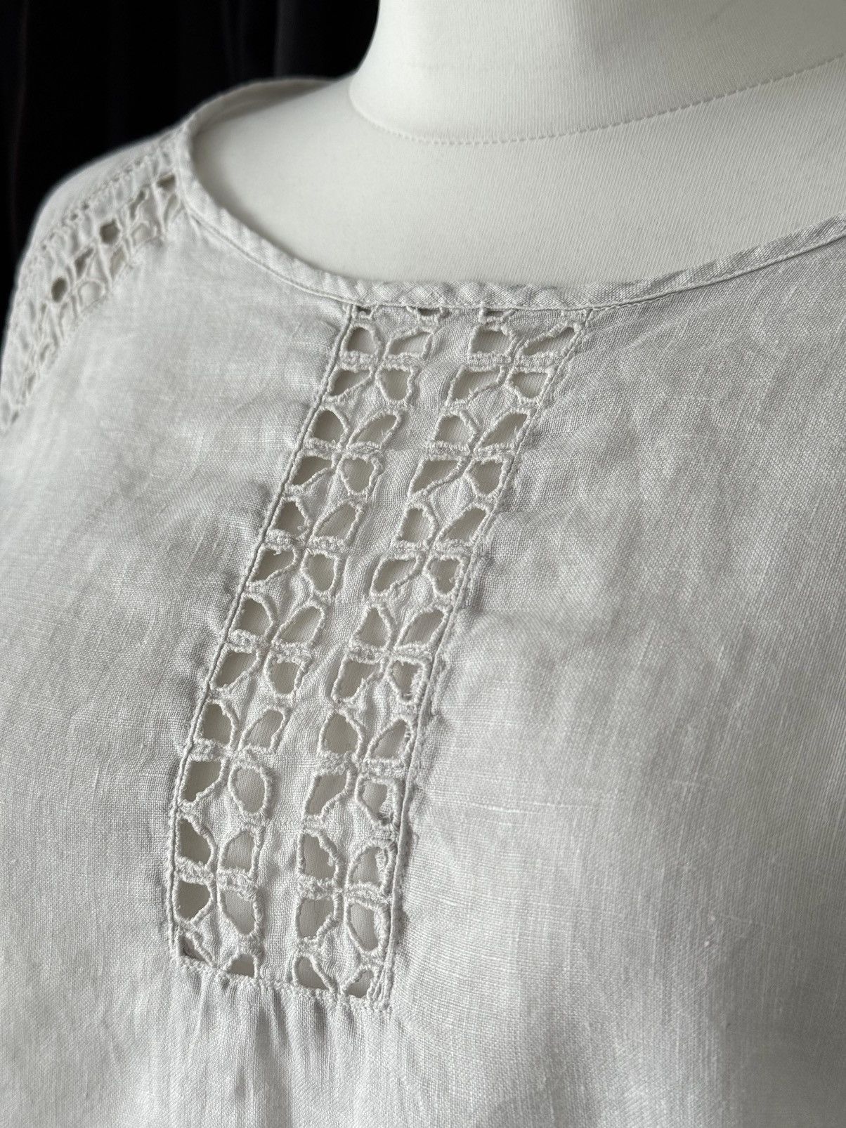 120% Lino 120% Lino Women’s Summer White Blouse Size L / US 10 / IT 46 - 4 Thumbnail