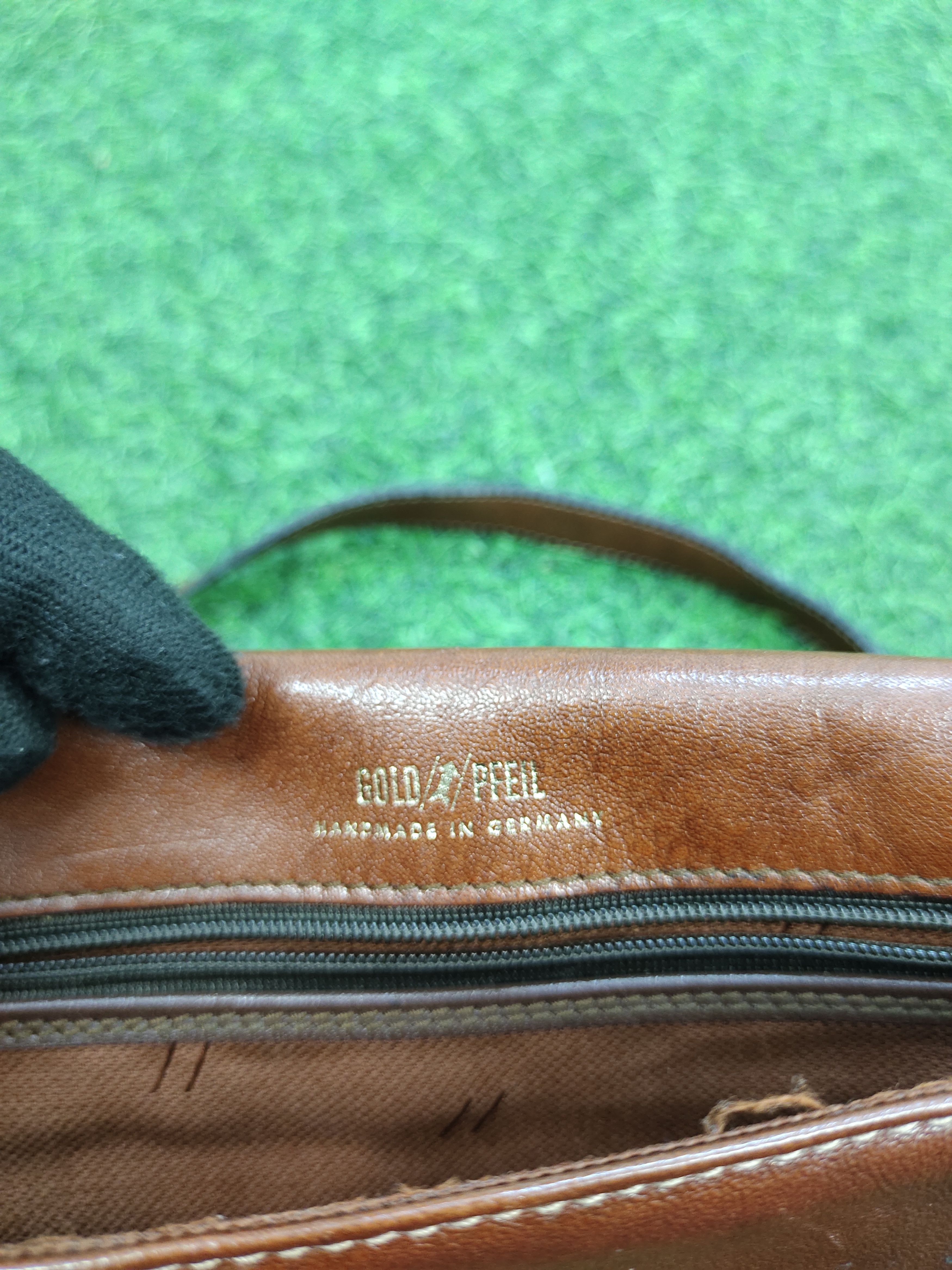 Leather Vintage Gold Pfeil Handmade Patina Leather Sling Bag Size ONE SIZE - 16 Thumbnail