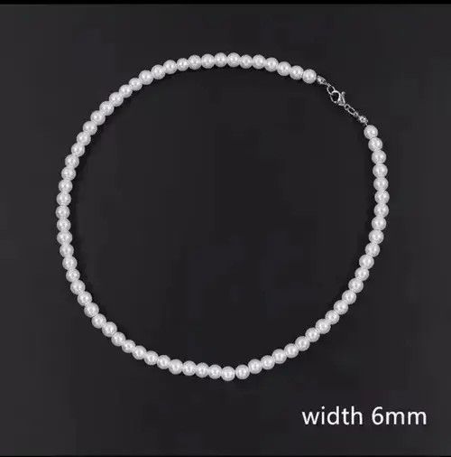 Japanese Brand Men’s trendy punk pearl necklace Size ONE SIZE - 3 Thumbnail