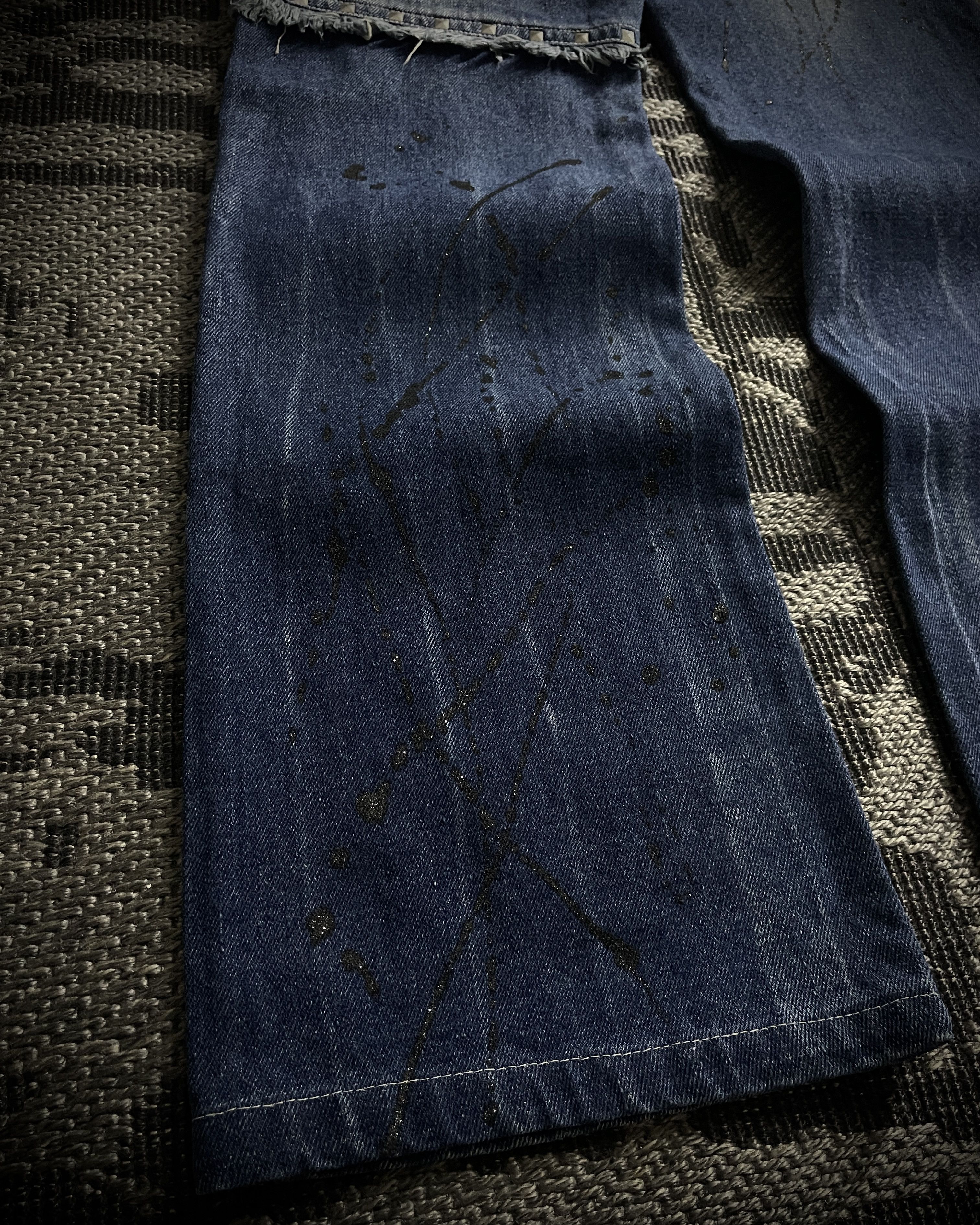 BERNINGS SHO Bernings Sho Distressed Poem Studded Bootcut Denim Size US 29 - 10 Thumbnail