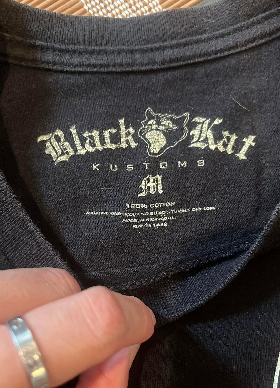 Band Tees × Vintage VTG Black Kat Kustoms Logo Original Size US M / EU 48-50 / 2 - 3 Thumbnail