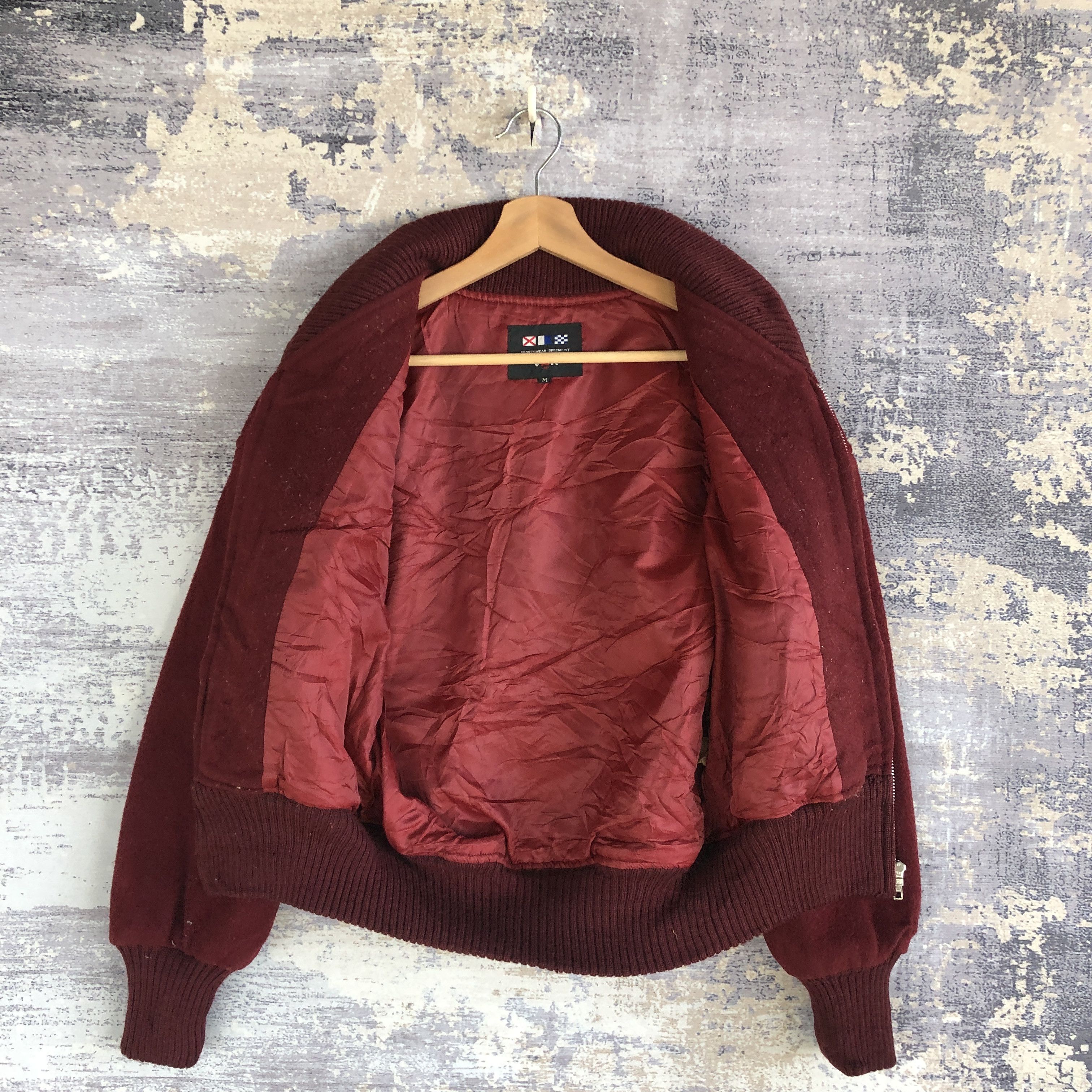 Vintage Vintage VAN JAC Zipper Varsity Wool Bomber Jacket Size US S / EU 44-46 / 1 - 5 Thumbnail