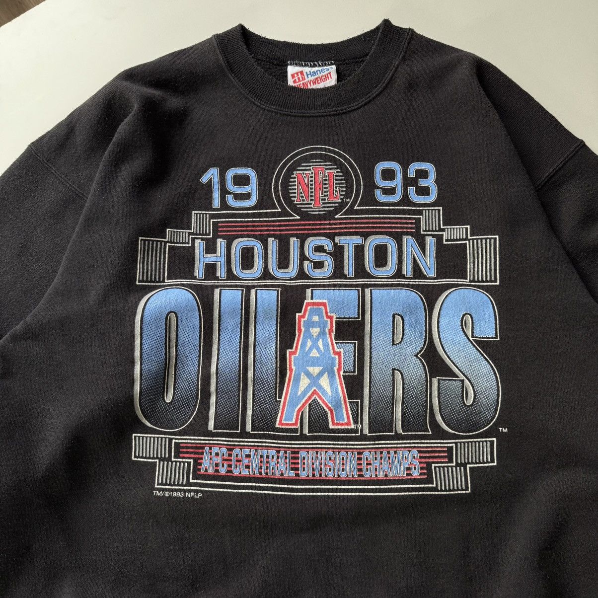 NFL × Vintage Vintage Houston Oliers 1993 NFL Sweatshirt 90s RARE Hanes Size US L / EU 52-54 / 3 - 2 Thumbnail