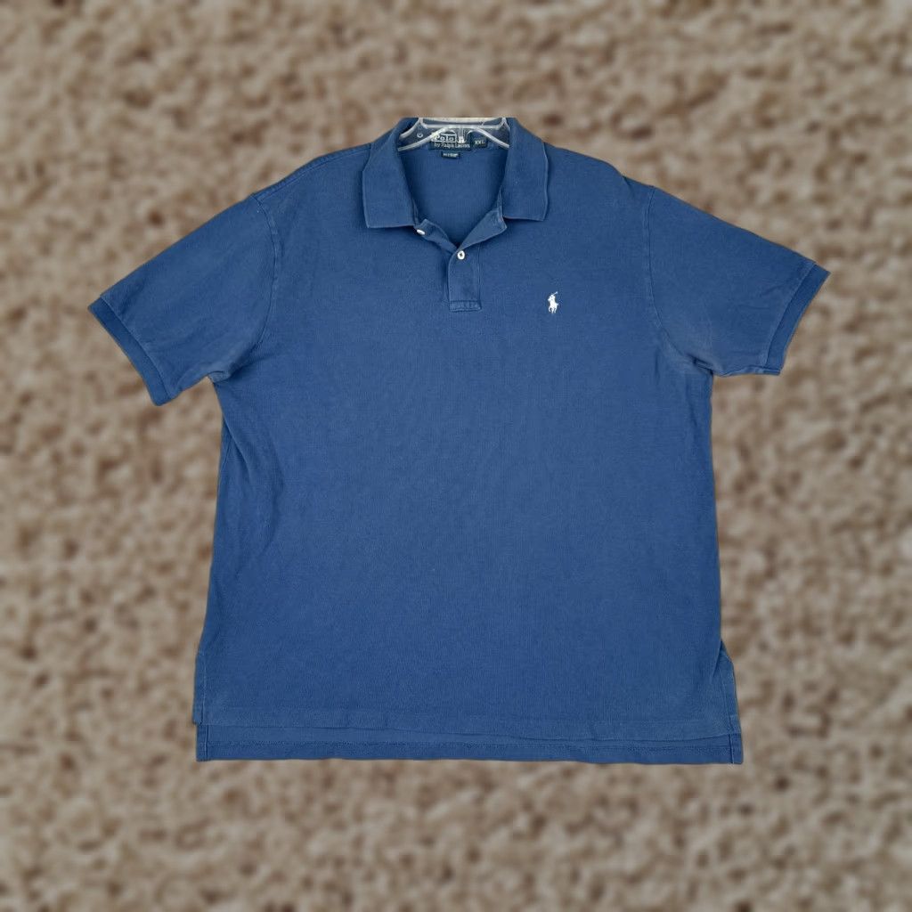 Ralph Lauren VINTAGE Ralph Lauren Polo Shirt Men 2XL Blue Short Sleeve 100% Cotton Slim Fit Size US XXL / EU 58 / 5 - 1 Thumbnail