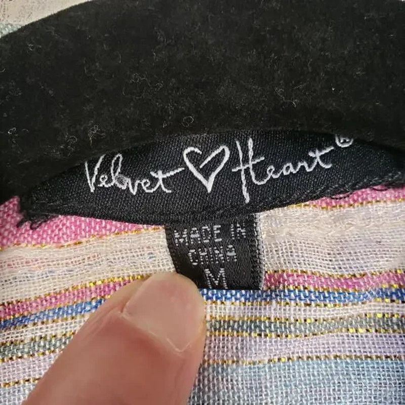 Other Velvet Heart Linen Blend Striped Button Up Blouse Medium Size M / US 6-8 / IT 42-44 - 7 Thumbnail