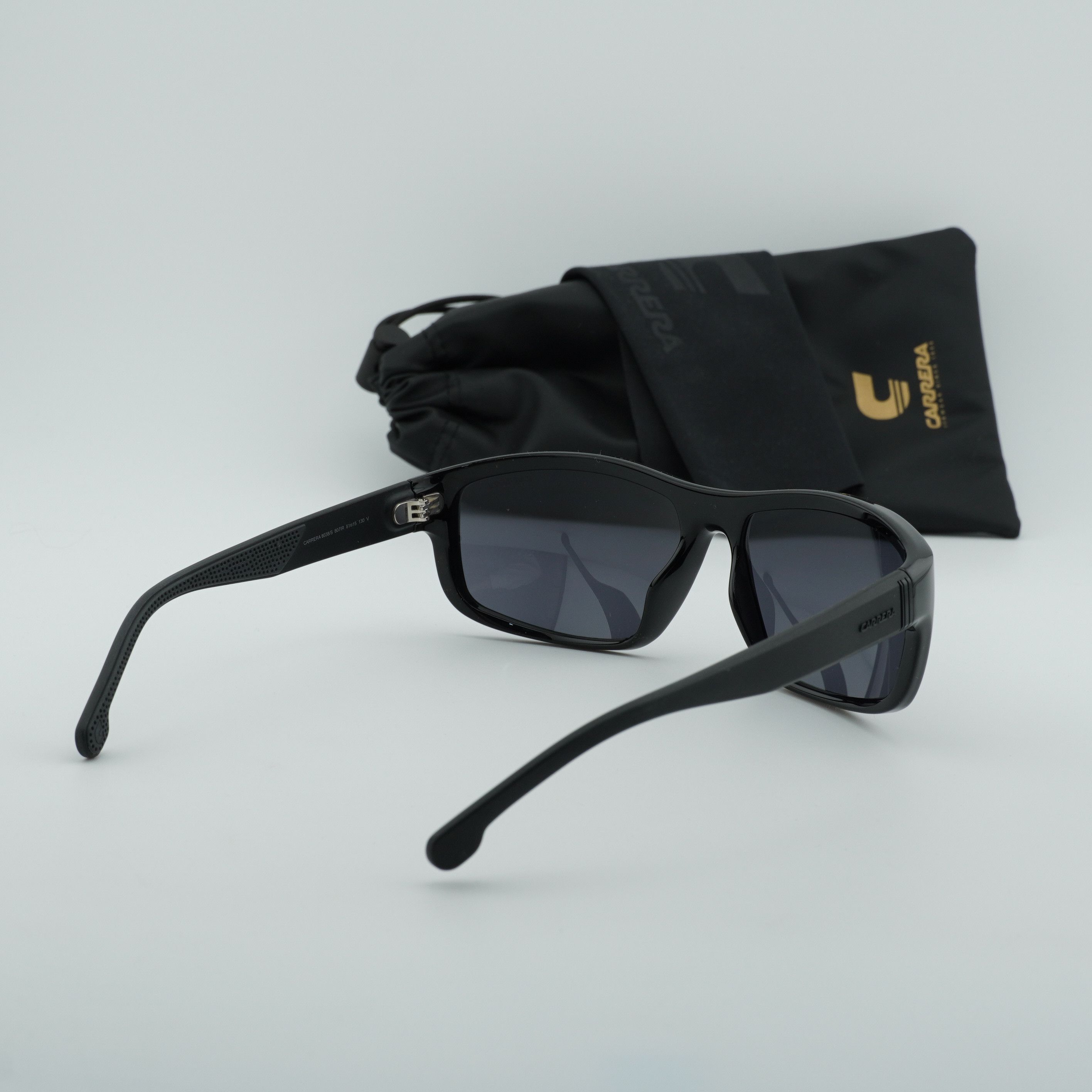 Carrera Carrera 8038/S 0807 IR Sunglasses Black Rectangle Frame Size ONE SIZE - 9 Thumbnail