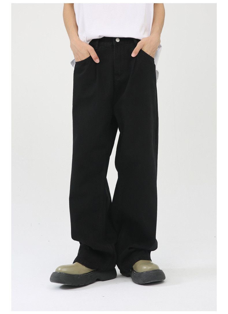 Japanese Brand × Jean Japanese retro solid color loose wide-leg straight jeans Size US 32 / EU 48 - 1 Thumbnail