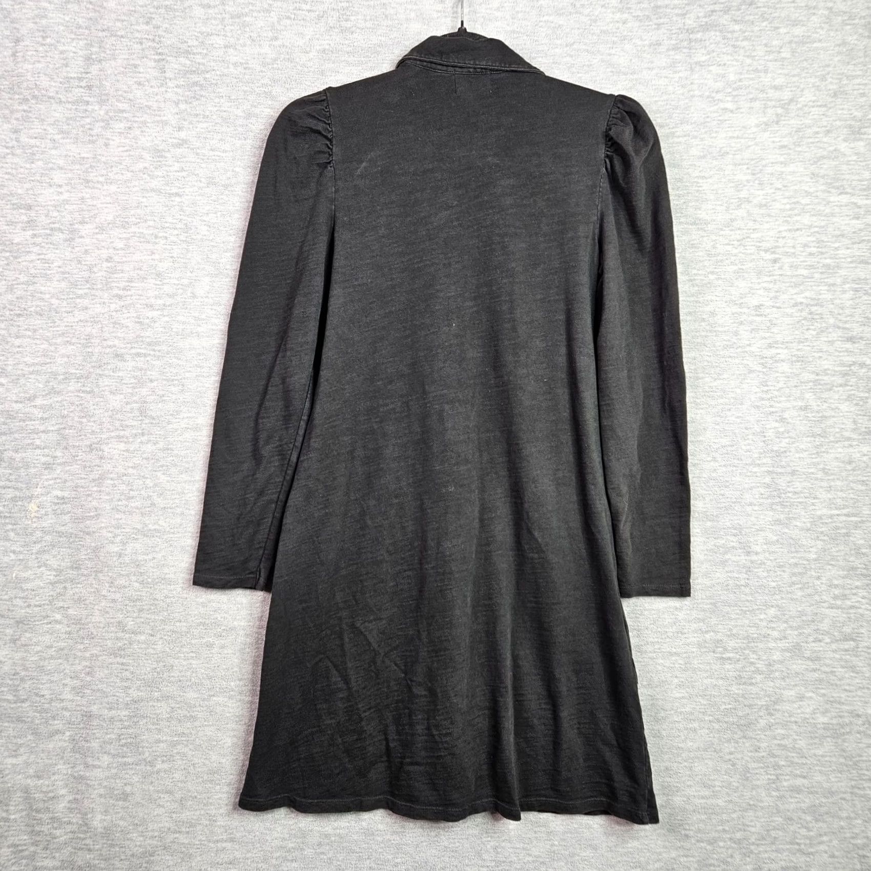 P.E Nation Nation LTD Brooks Mini Dress S Black V-Neck Long Sleeve A-Line, Casual, Cotton, Solid, Lightweight, All Season Womens Size S / US 4 / IT 40 - 2 Thumbnail
