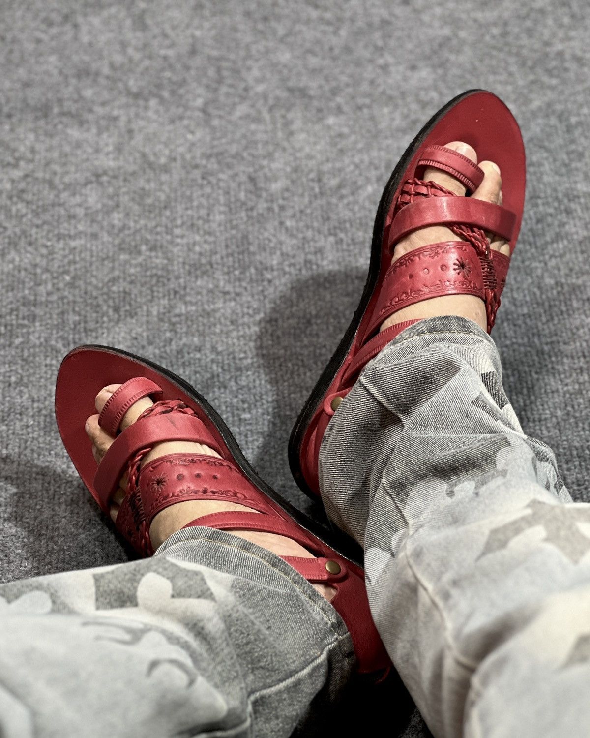 Alfredo Bannister Alfredo Bannister Red Leather Sandal Size US 9 / EU 42 - 7 Thumbnail
