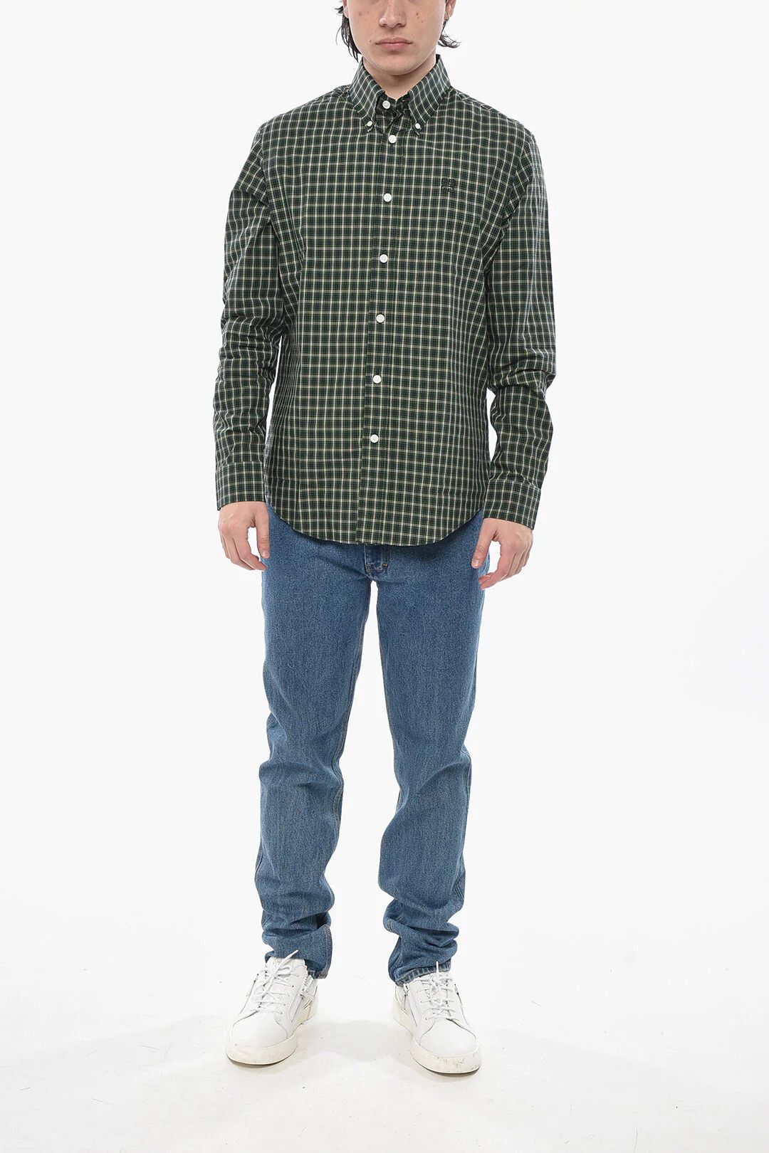 Givenchy og1mm0326 Button-Down Cotton Shirt in Multicolour Size US XS / EU 42 / 0 - 4 Thumbnail