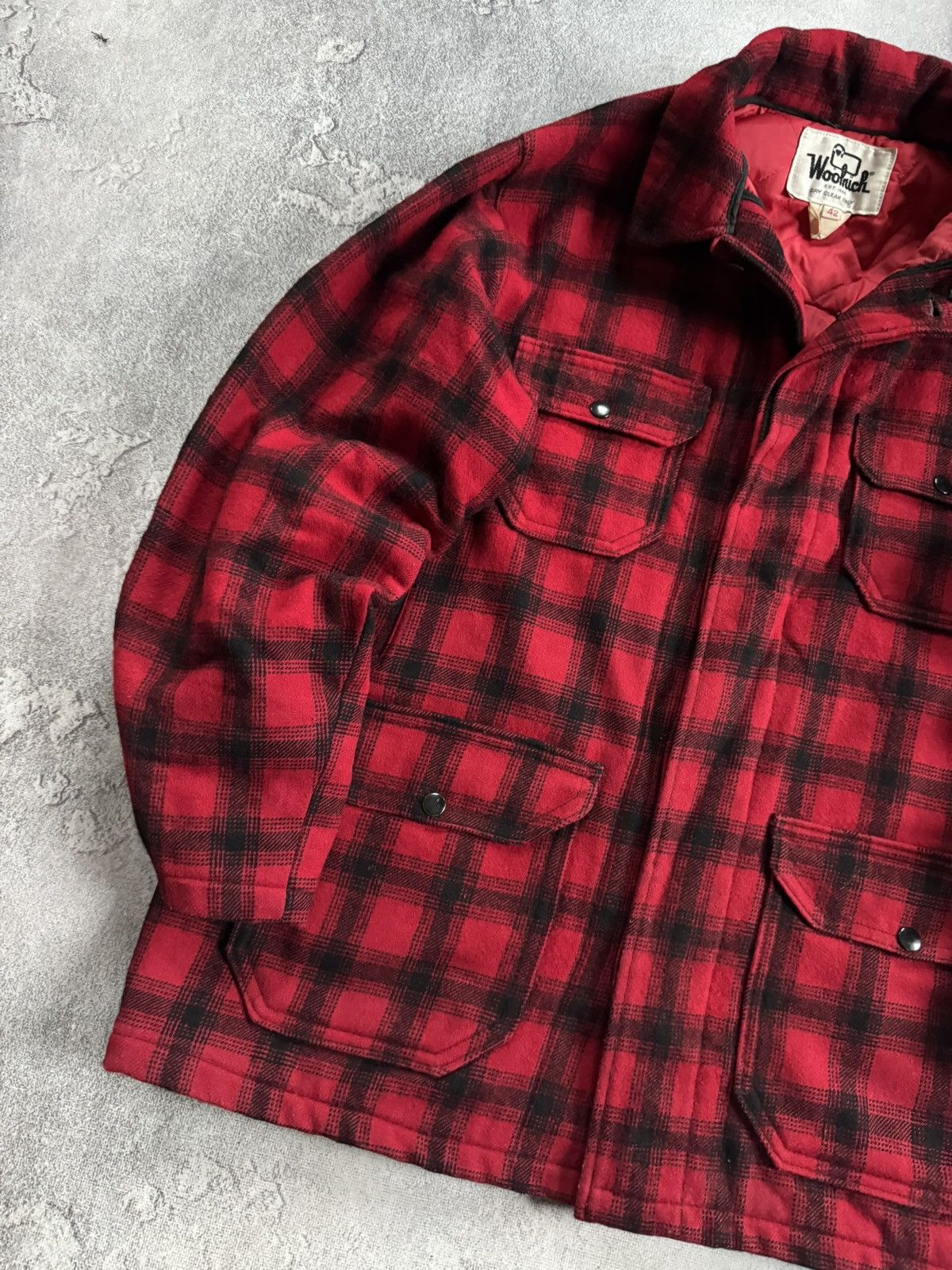 Woolrich Woolen Mills Woolrich 44size Plaid Buffalo Flannel Jacket Coat 80s 90s Size US XL / EU 56 / 4 - 2 Thumbnail