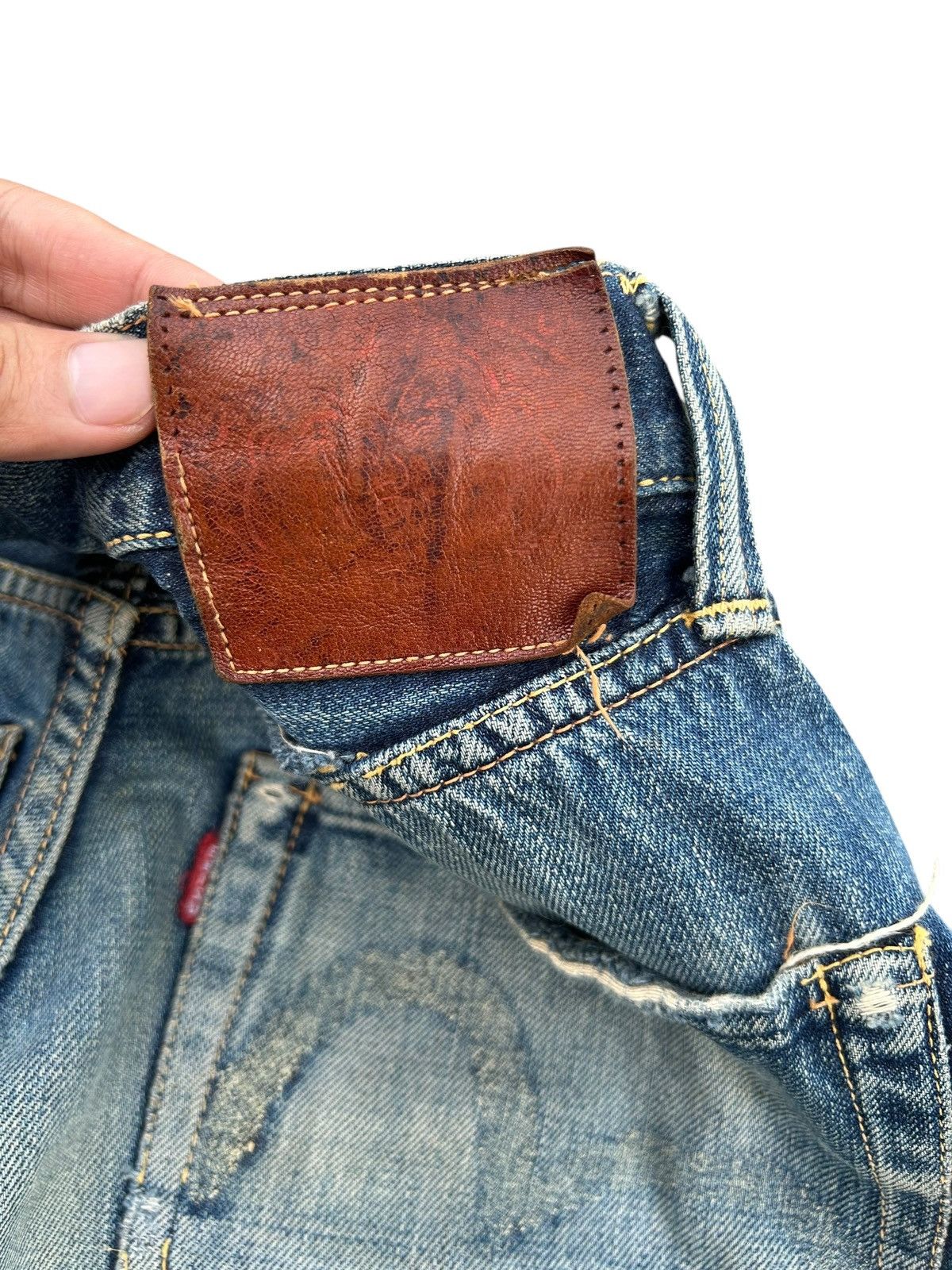 Kapital Thrashed Vintage Evisu Selvedge Denim Jeans Size US 28 / EU 44 - 16 Thumbnail