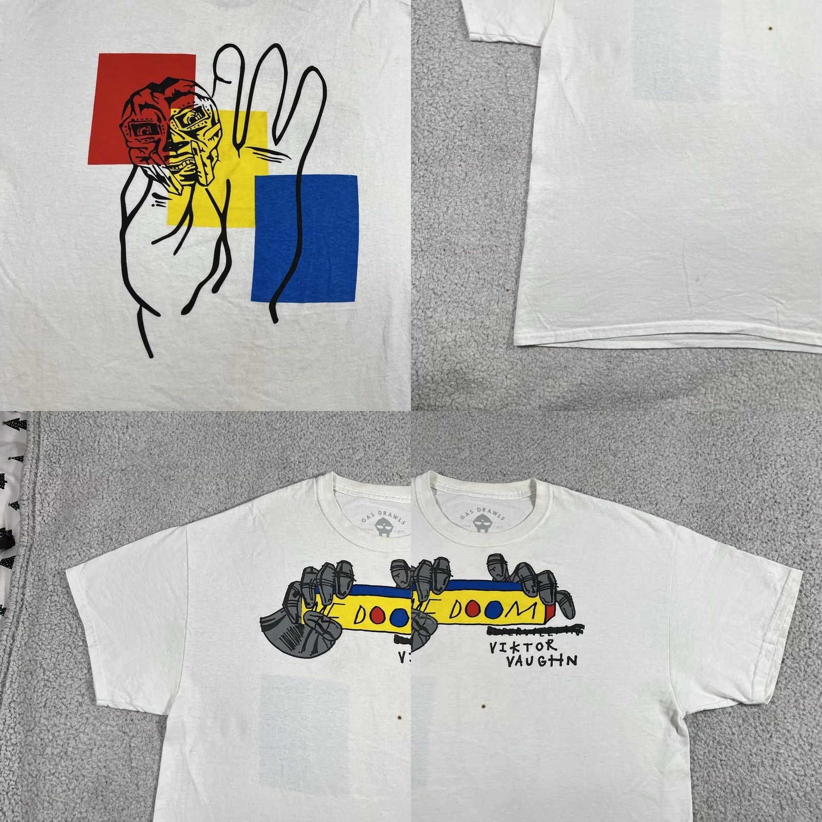 GAS Gas Drawls Mf Doom Gas Drawls Shirt Men XL White Hip Hop Graphic Supervillain 80s 90s Music Retro T-Shirt Mens XL White Cotton Short Sleeve Crew Neck Size US XL / EU 56 / 4 - 9 Thumbnail