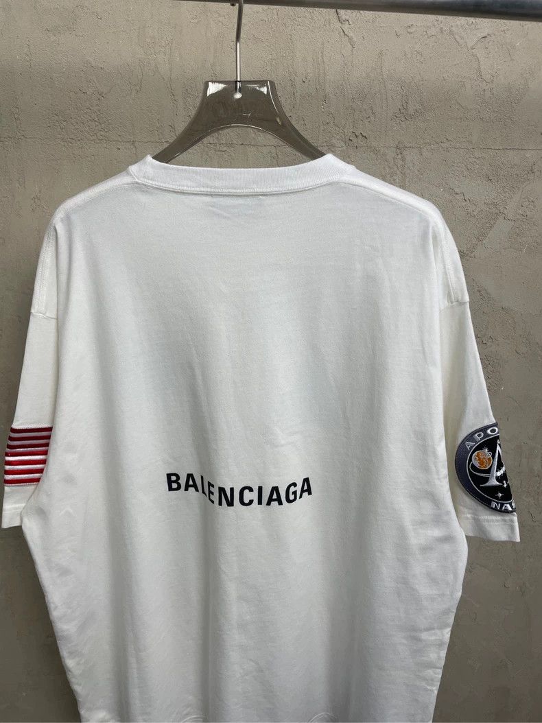 Balenciaga Balenciaga White NASA Logo Embroidered Small Logo Short Sl Size US XS / EU 42 / 0 - 4 Thumbnail