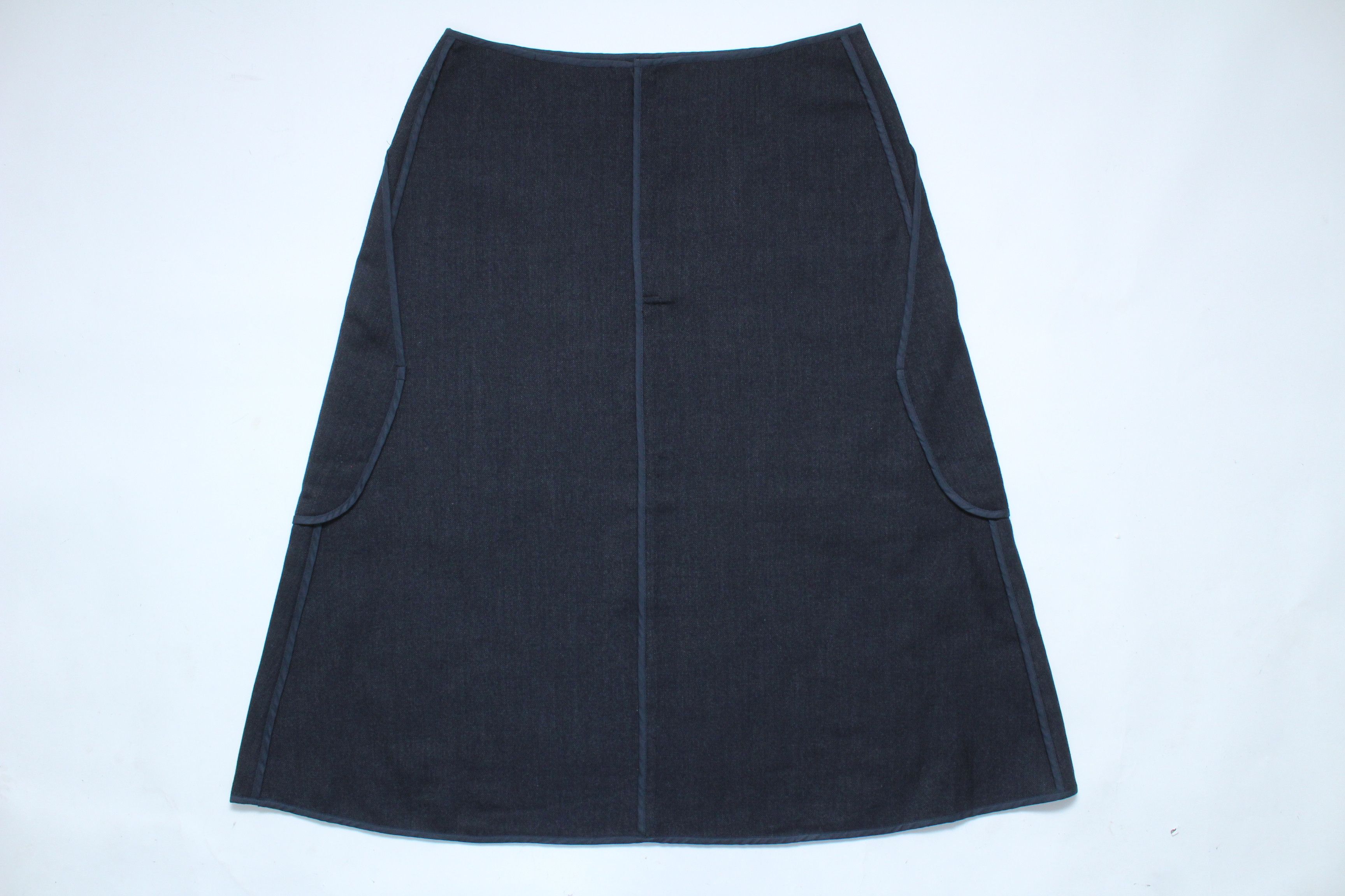 SOFIE D'HOORE Sofie D'Hoore 100% Wool Panel Midi Skirt Ink Blue Size 38 Size 26" / US 2 / IT 38 - 4 Thumbnail
