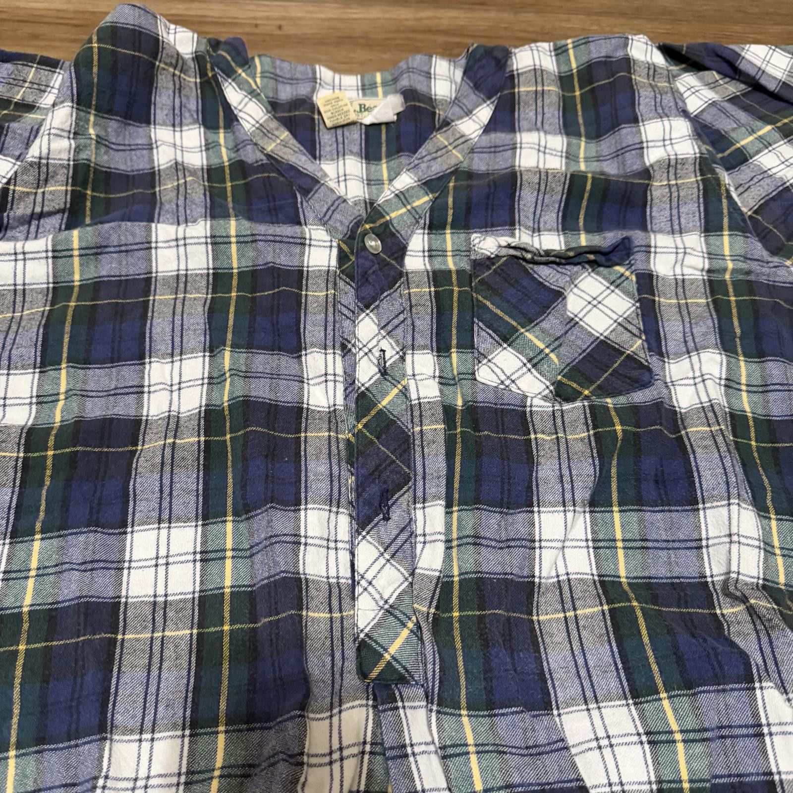 L.L. Bean Vintage L.L. Bean Plaid Flannel Night Shirt Pajama Mens XL Size ONE SIZE - 2 Thumbnail