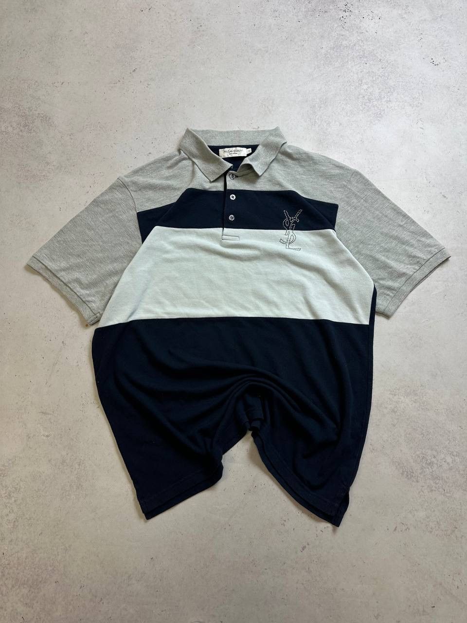 Vintage Vintage YSL Yves Saint Laurent Big Logo Polo Shirt XL Size US XL / EU 56 / 4 - 1 Thumbnail