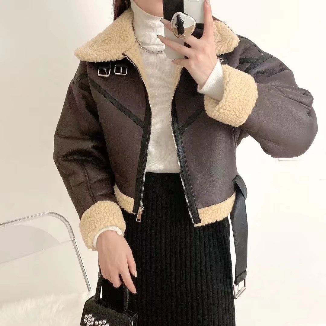 Other Fashion Women Winter Streetwear Leather fur Jacket Size S / US 4 / IT 40 - 1 Thumbnail