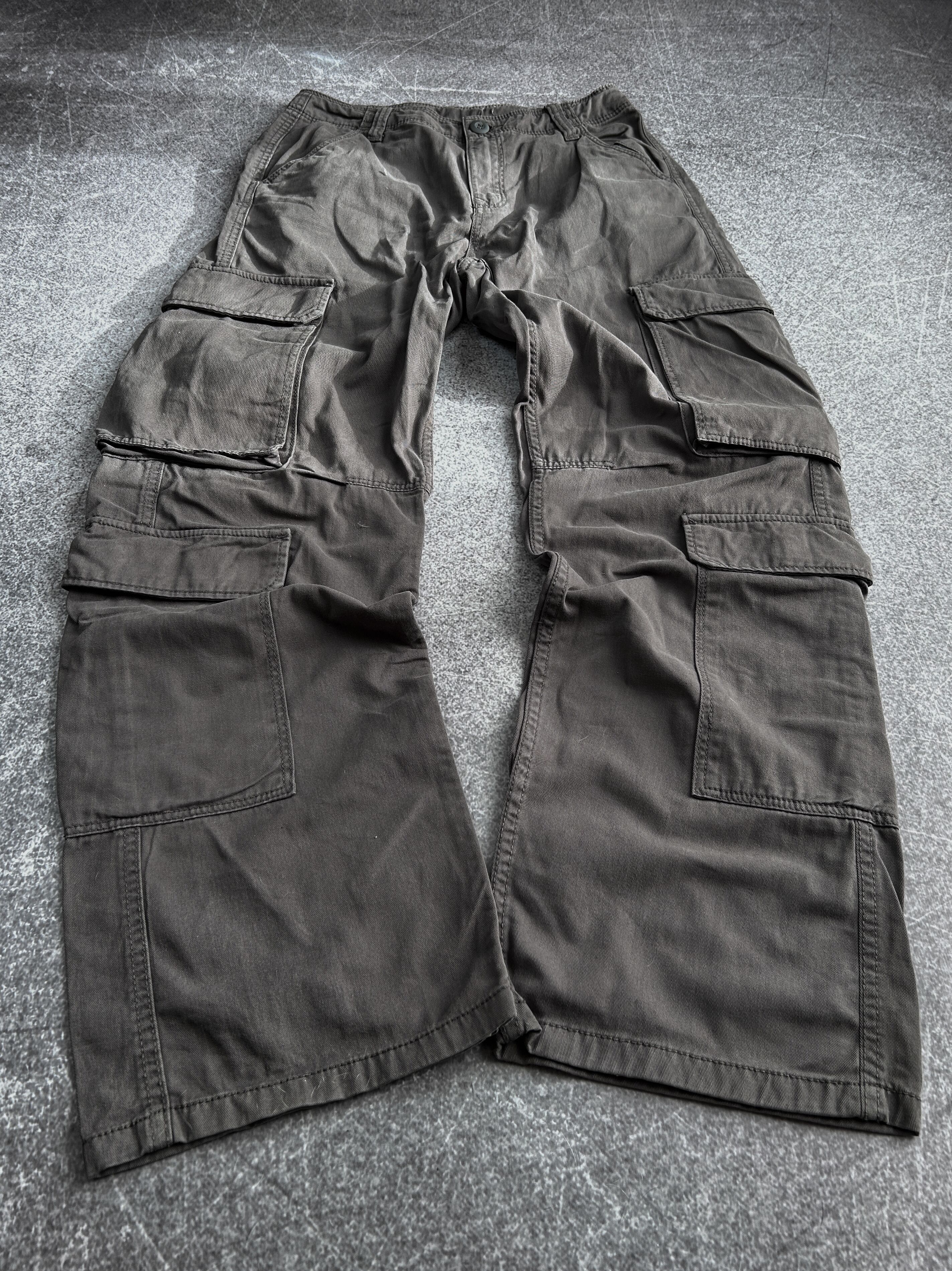 RARE RICK OWENS RAF SIMONS STYLE CARGO FADED JEANS 90S