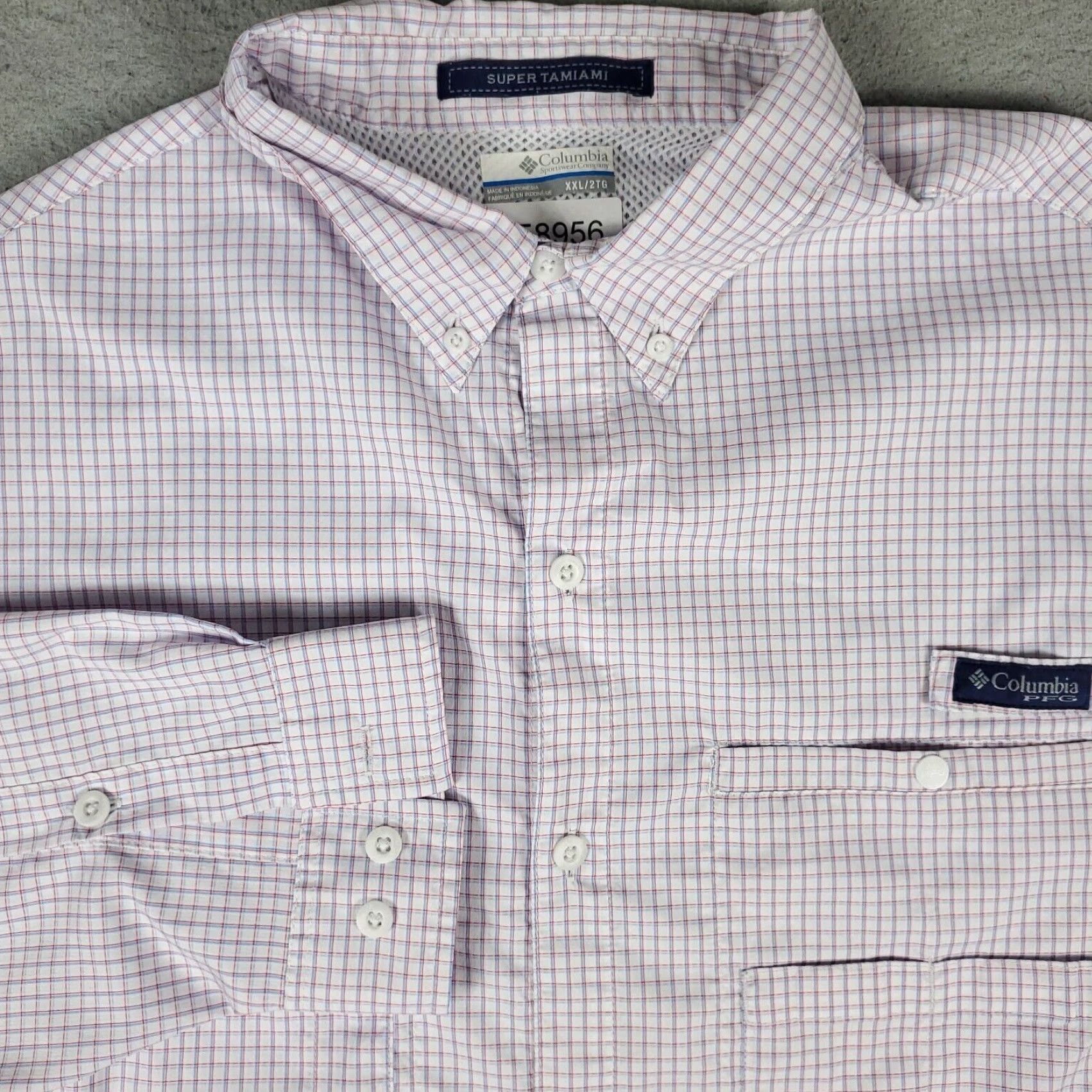 Vintage Columbia Shirt Mens 2XL Red Check Vented Fishing Outdoors Button Long Sleeve Size US XXL / EU 58 / 5 - 2 Thumbnail