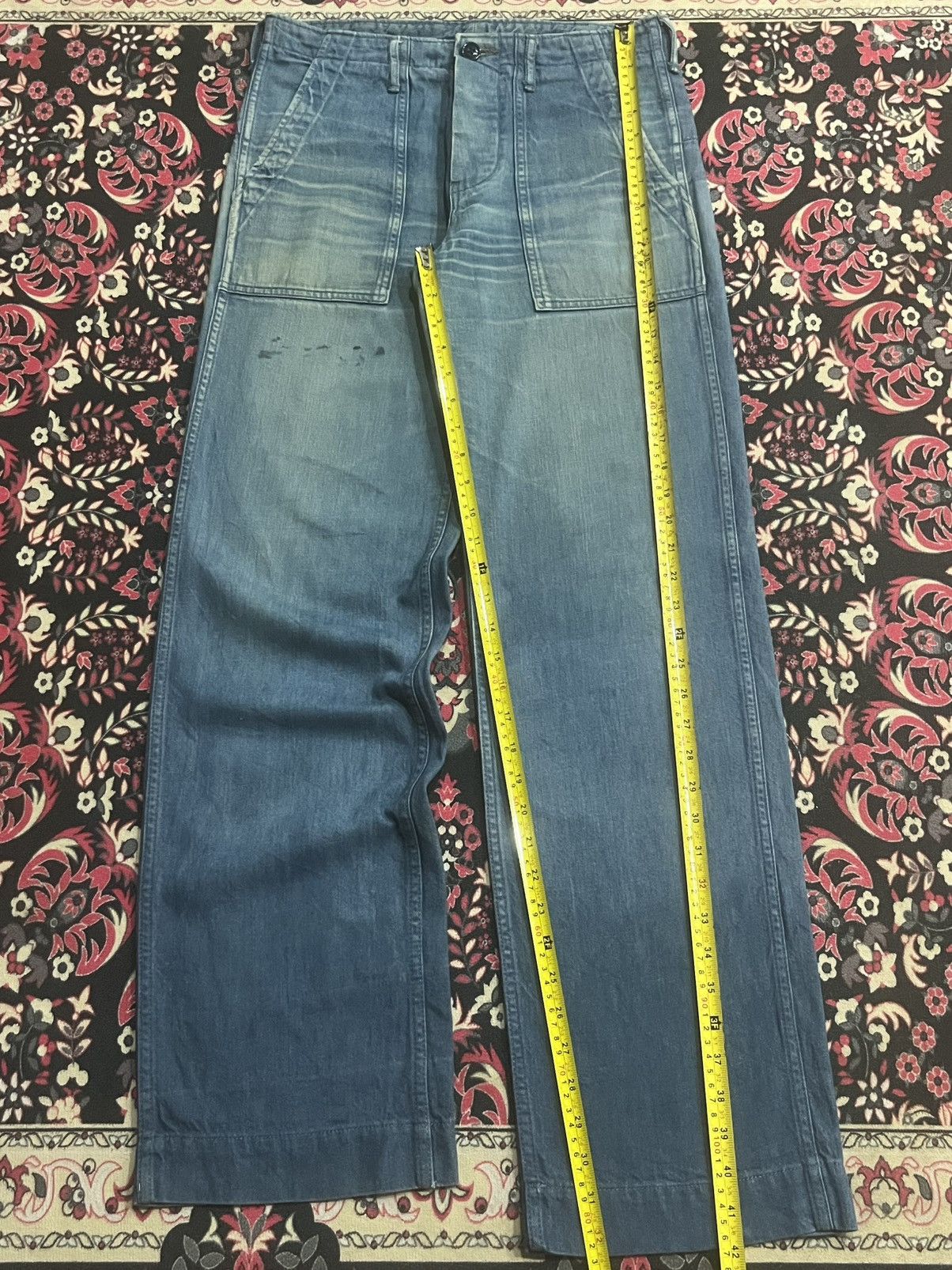 OMNIGOD Vintage Japanese Brand Omnigod Blue Washed Fatigue Pants Size US 30 / EU 46 - 11 Thumbnail