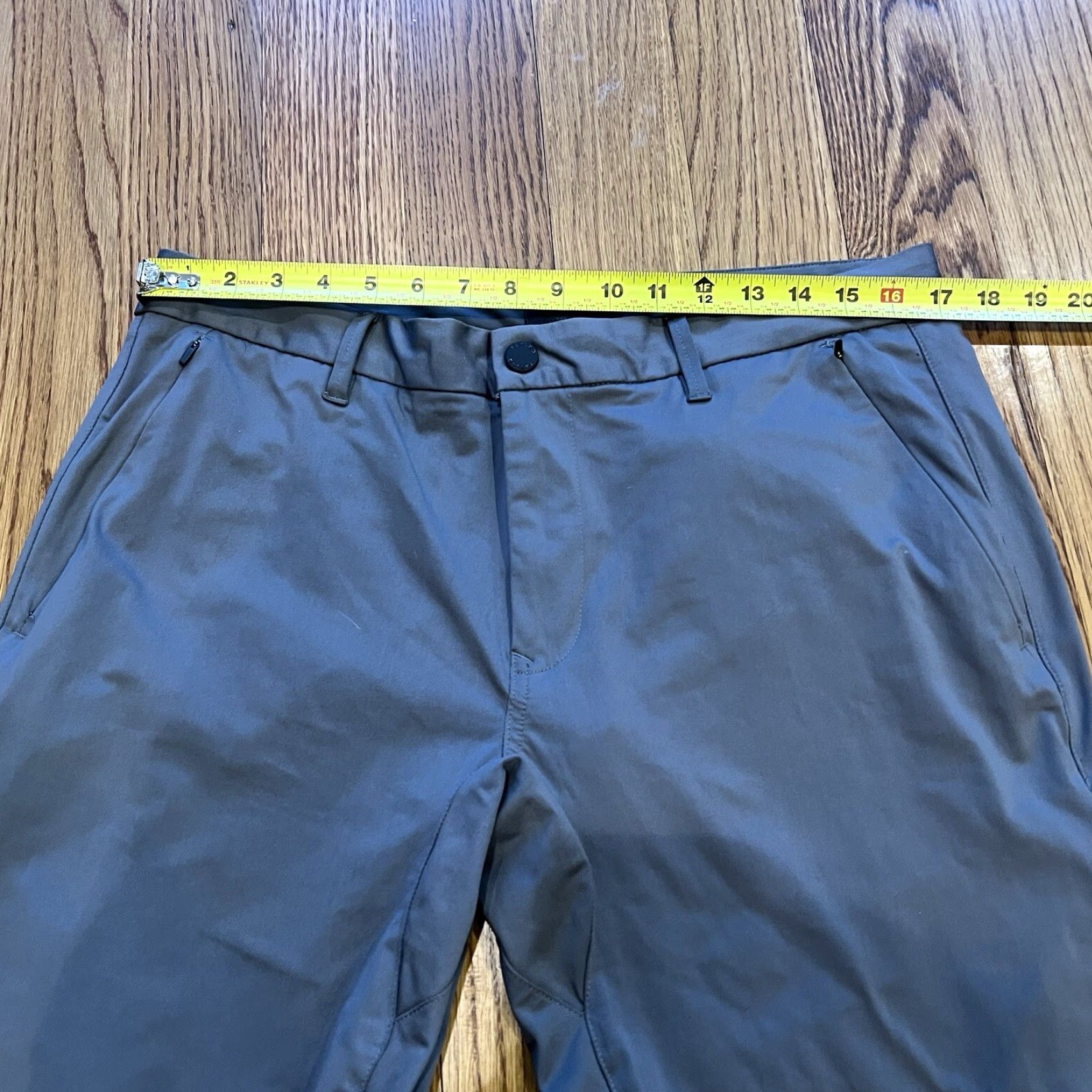 Vintage TAYLRD Men's Performance Chino Pants Slim Fit 35X30 Gray Pants Men Slim Front Button Zip Inseam 30 Solid Gray Size US 35 - 5 Thumbnail